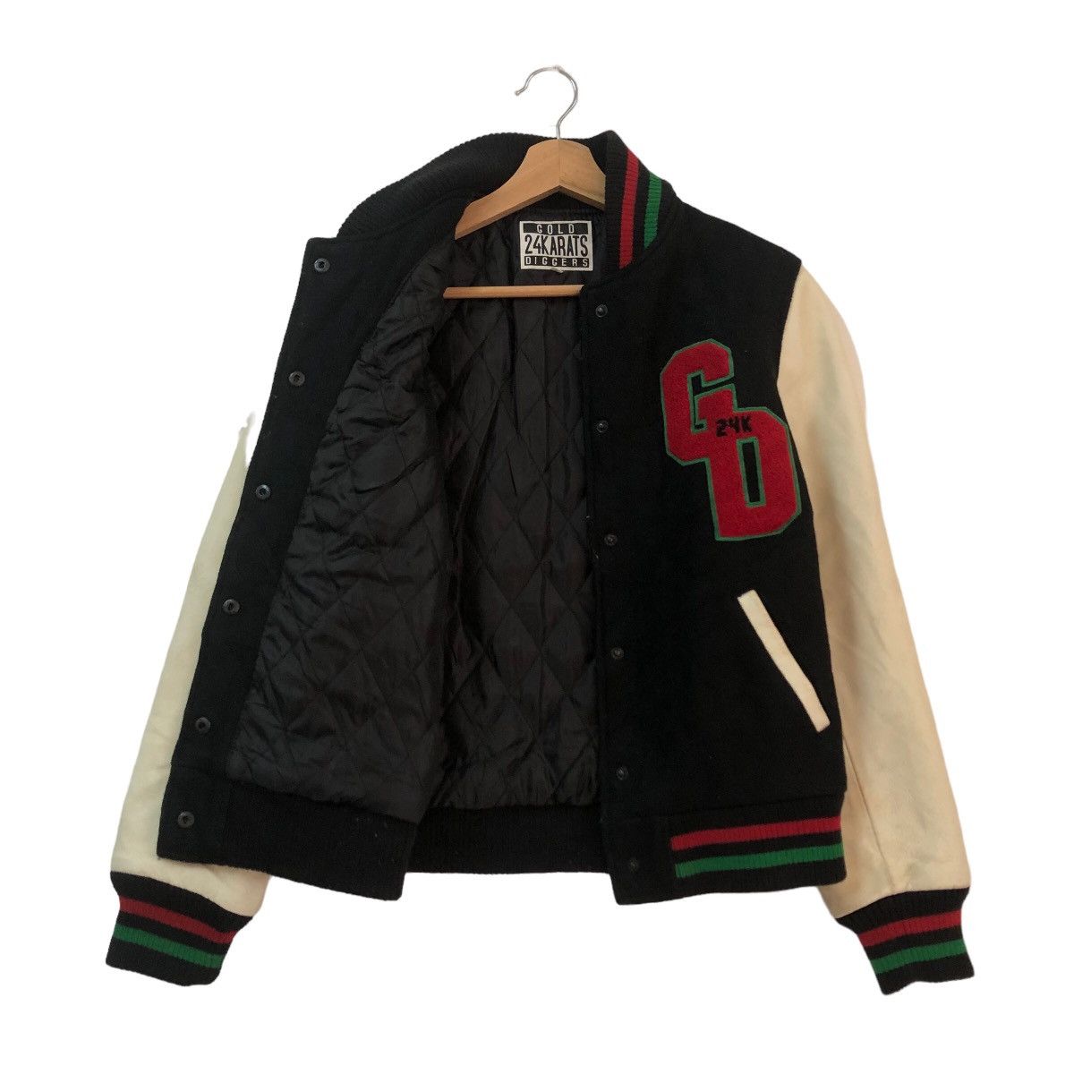 Japanese Brand VINTAGE VARSITY JACKET LEATHER HANDLING 24KARAT BIG LOGO Size US S / EU 44-46 / 1 - 5 Thumbnail