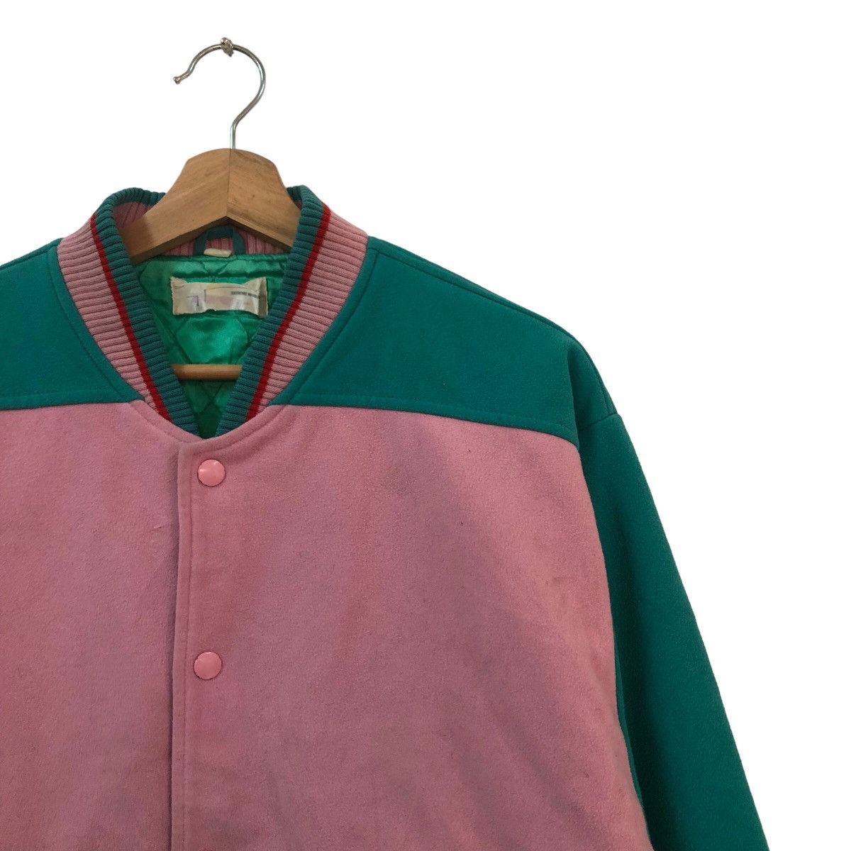 Japanese Brand VINTAGE WOOL VARSITY JACKET RARE COLOUR RAFF SIMONS DESIGN Size US M / EU 48-50 / 2 - 3 Thumbnail