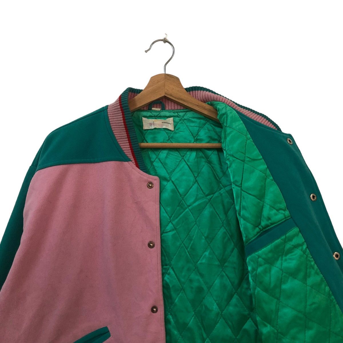 Japanese Brand VINTAGE WOOL VARSITY JACKET RARE COLOUR RAFF SIMONS DESIGN Size US M / EU 48-50 / 2 - 8 Thumbnail