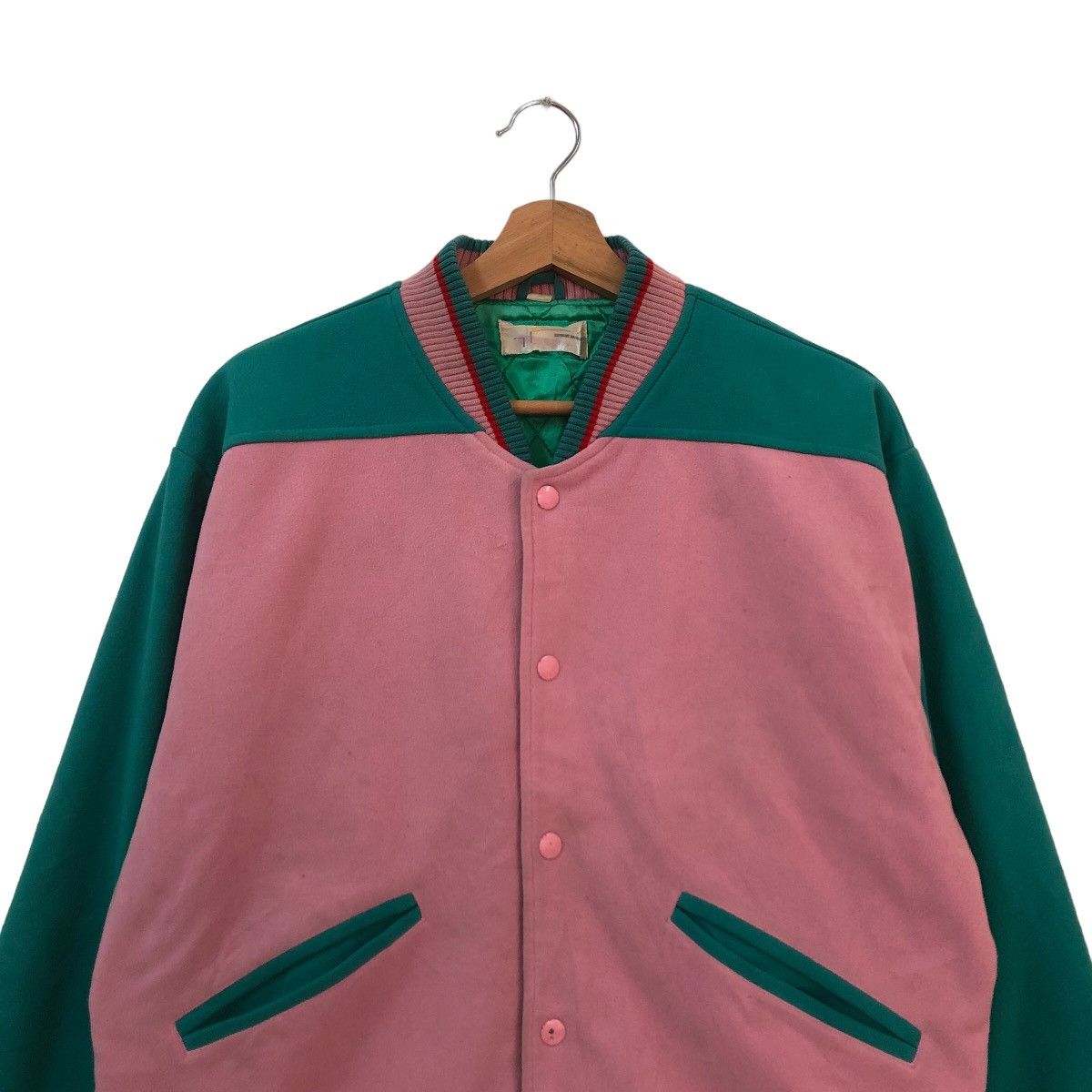 Japanese Brand VINTAGE WOOL VARSITY JACKET RARE COLOUR RAFF SIMONS DESIGN Size US M / EU 48-50 / 2 - 2 Thumbnail