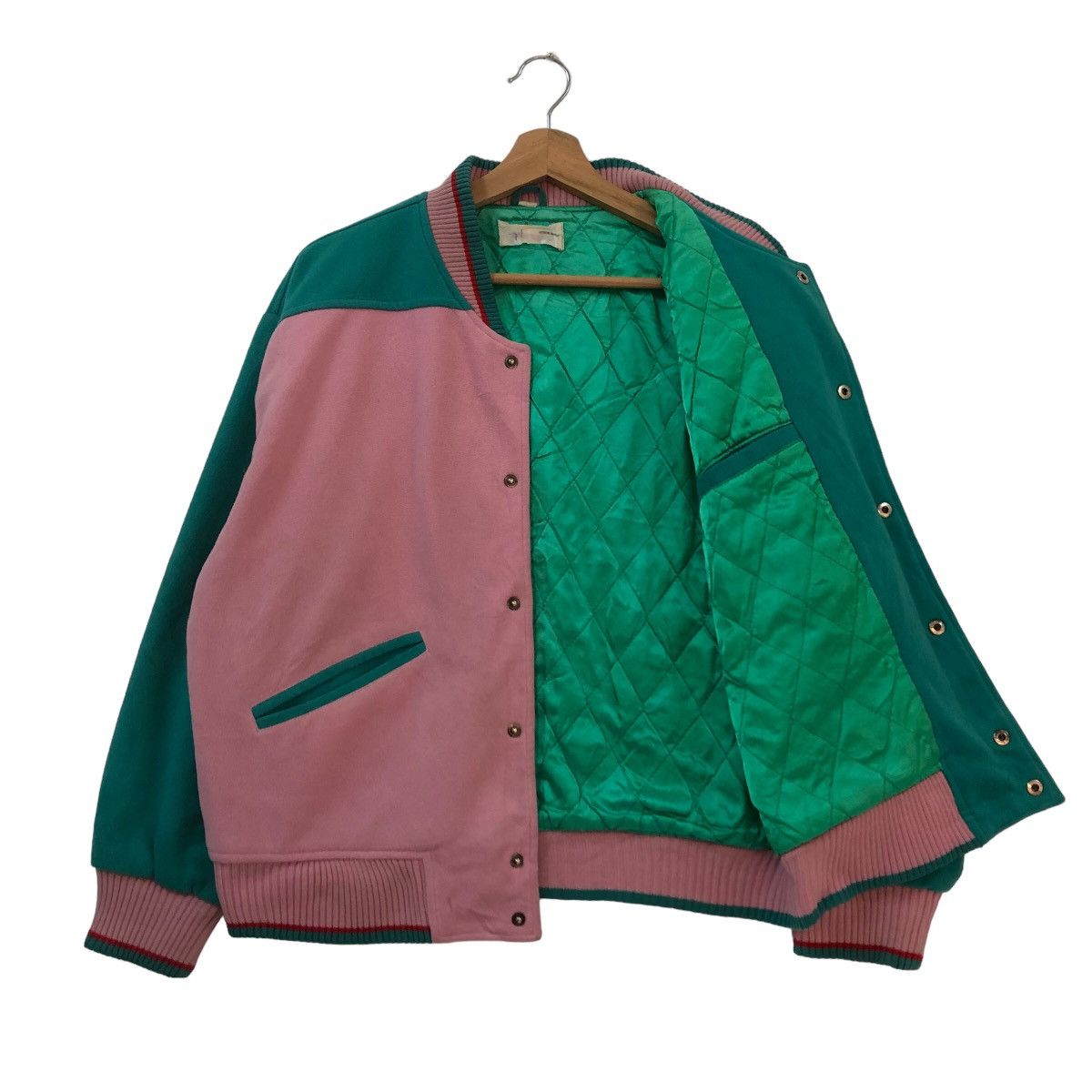 Japanese Brand VINTAGE WOOL VARSITY JACKET RARE COLOUR RAFF SIMONS DESIGN Size US M / EU 48-50 / 2 - 7 Thumbnail