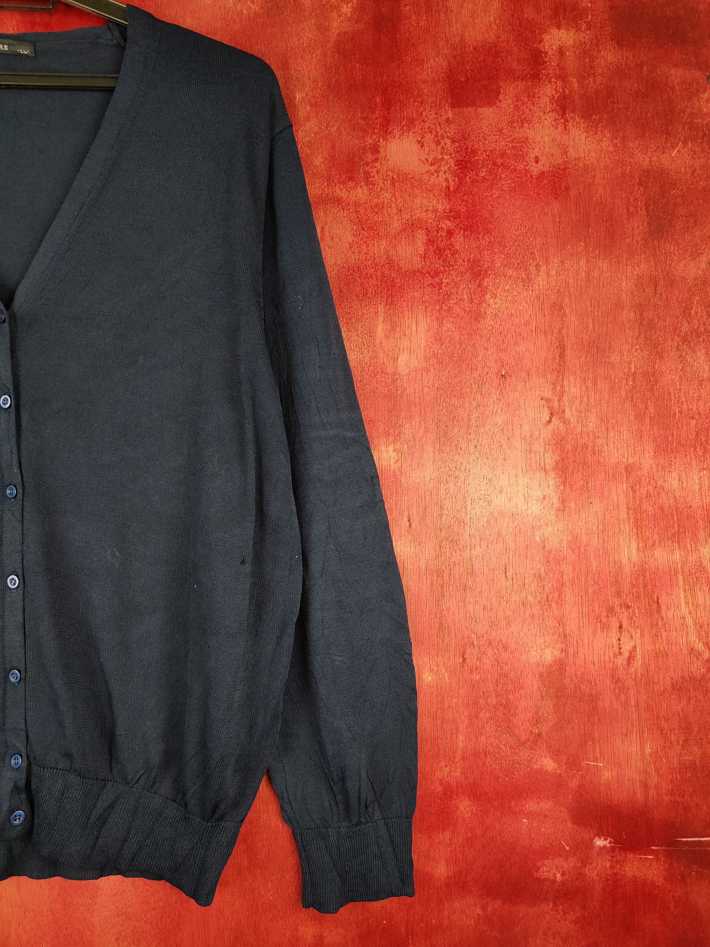 Japanese Brand Givors Navy vintage knitwear Cardigan #S867 Size L / US 10 / IT 46 - 6 Thumbnail