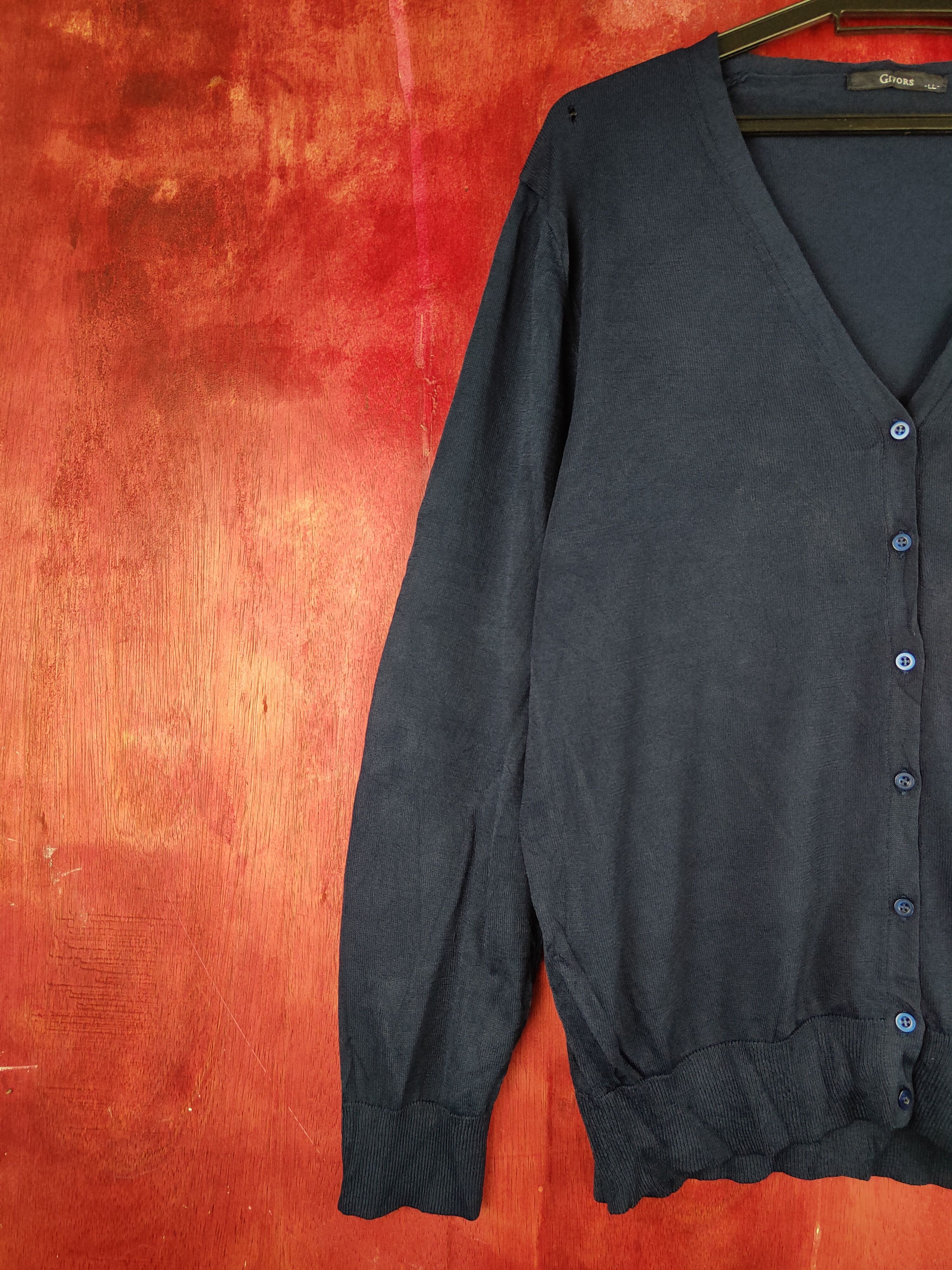 Japanese Brand Givors Navy vintage knitwear Cardigan #S867 Size L / US 10 / IT 46 - 3 Thumbnail