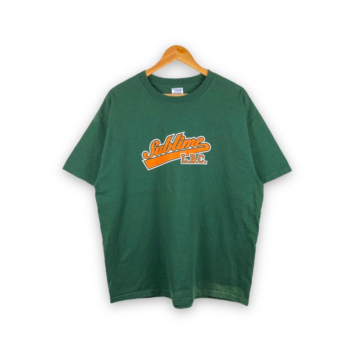 image of Band Tees x Vintage 90's Sublime Lbc Band Tee in Green, Men's (Size XL)