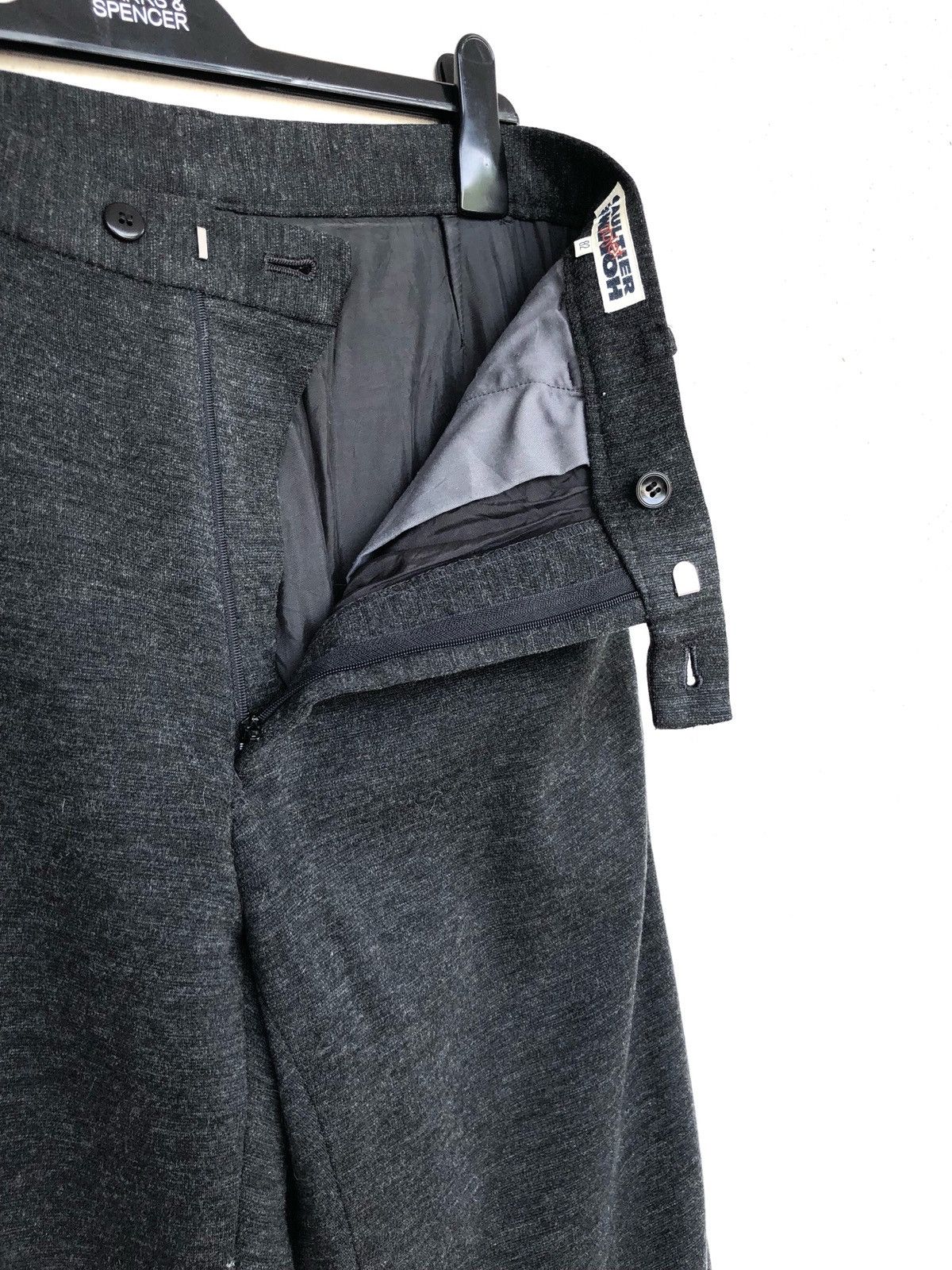 image of Gaultier Homme Objet x Jean Paul Gaultier Og Jean Paul Gaultier Acrylic Hair Wool Grey Pant in Dark