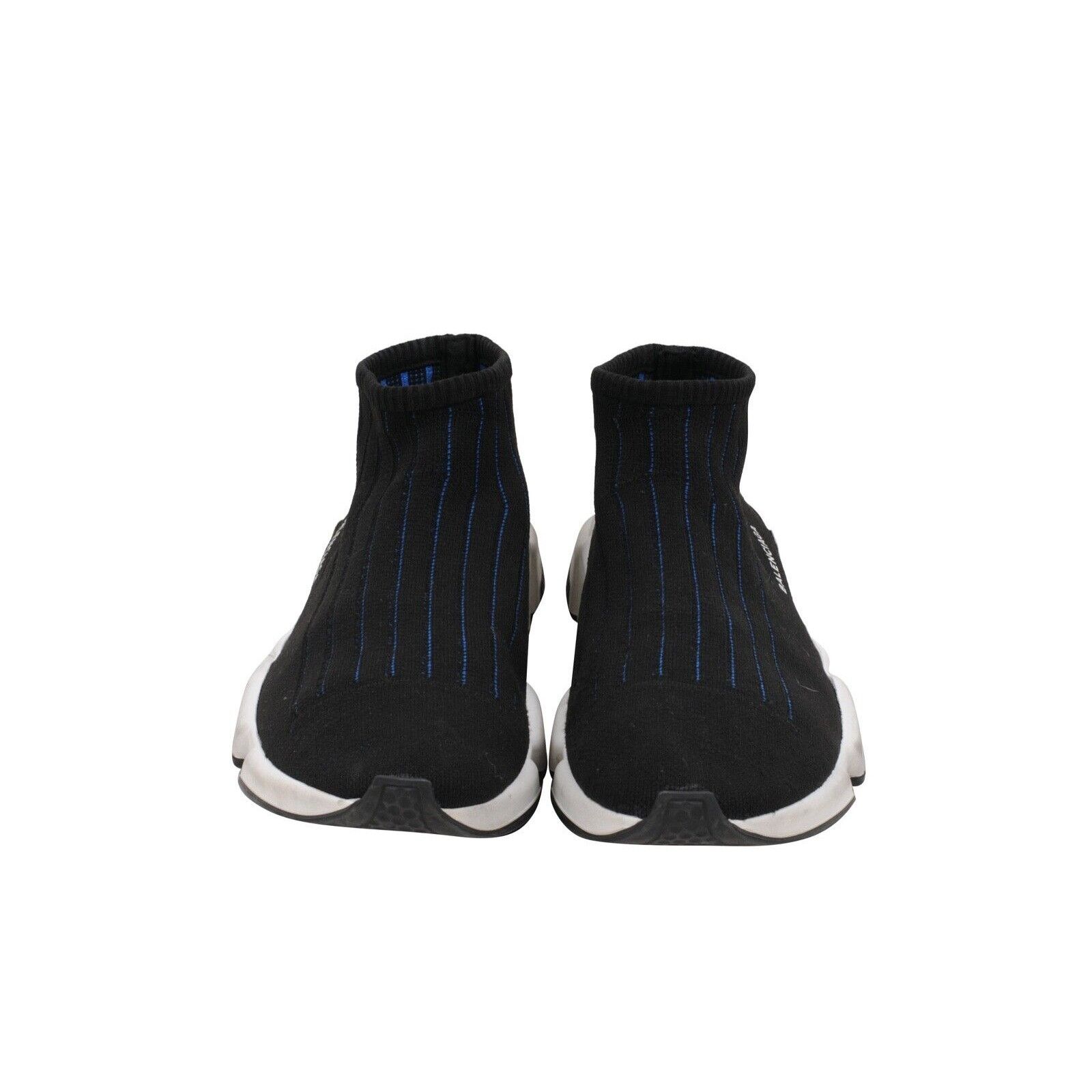 Balenciaga Speed Sock Trainers Black White Blue Sneakers Size US 12 / EU 45 - 2 Thumbnail