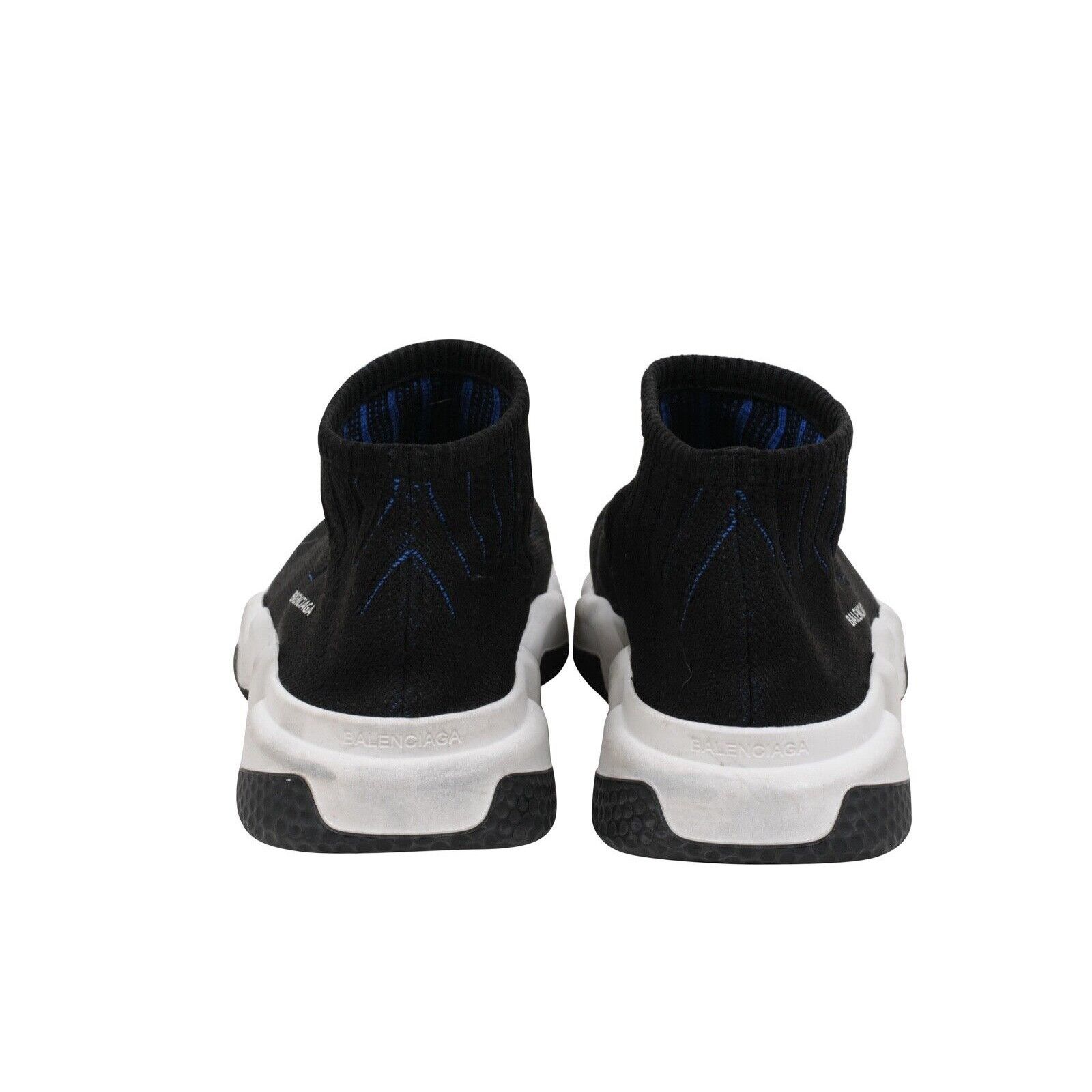 Balenciaga Speed Sock Trainers Black White Blue Sneakers Size US 12 / EU 45 - 6 Thumbnail