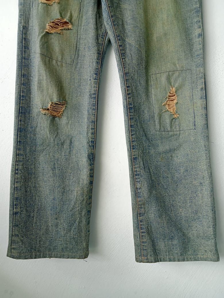 Morgan Homme Morgan Homme Distressed Ripped Patchwork Baggy Denim Size US 34 / EU 50 - 4 Thumbnail