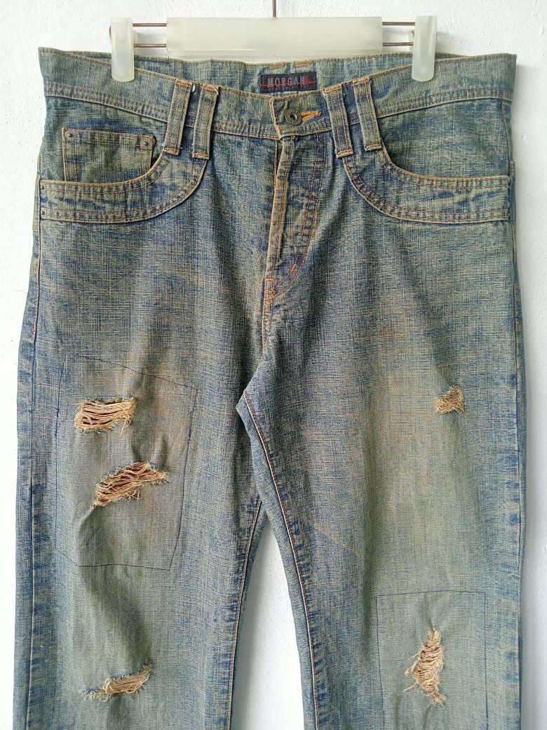 Morgan Homme Morgan Homme Distressed Ripped Patchwork Baggy Denim Size US 34 / EU 50 - 2 Thumbnail