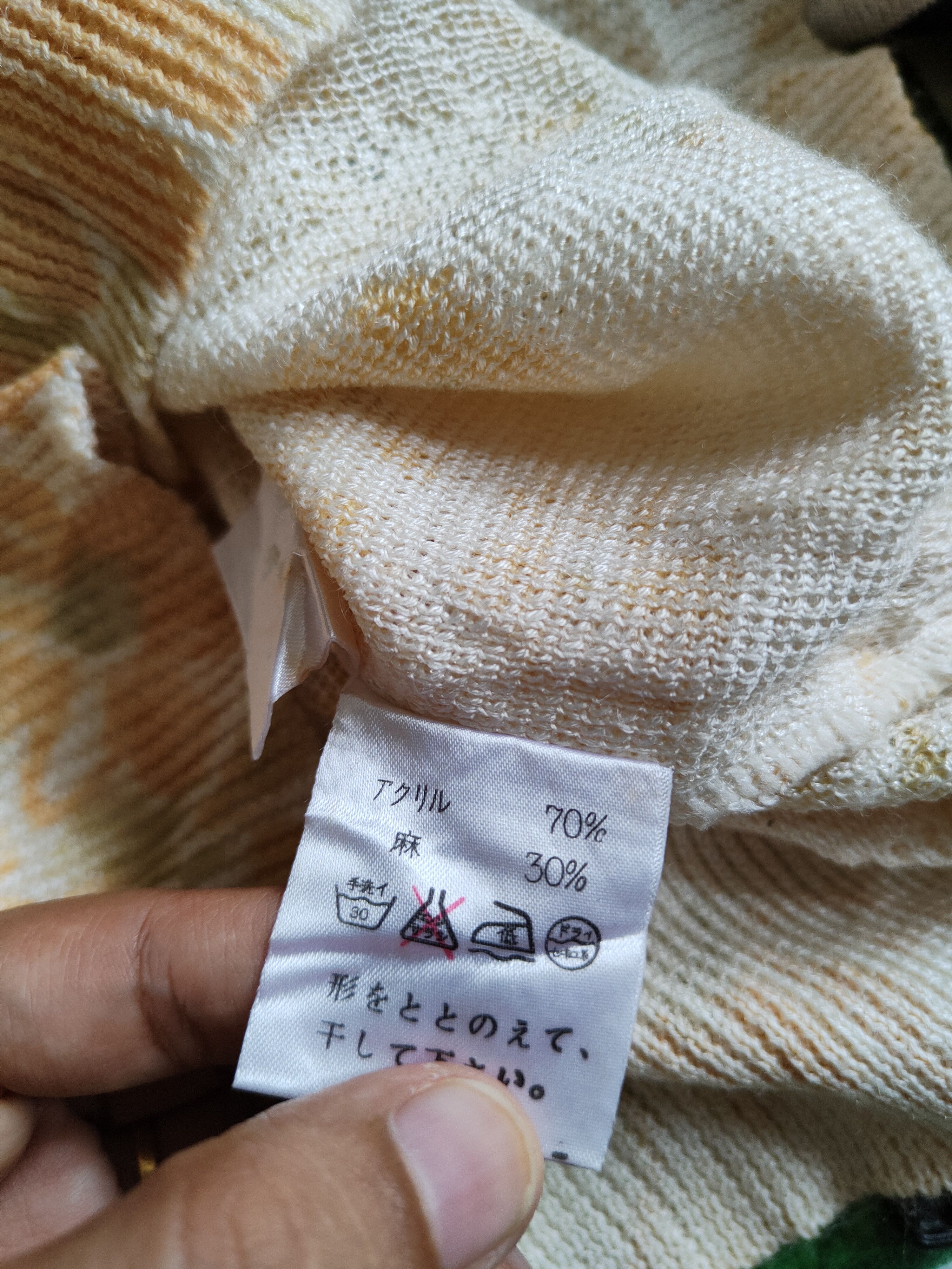 Vintage Sure Lady-Renown flower Yellow Knitwear Cardigan #S860 Size M / US 6-8 / IT 42-44 - 10 Thumbnail