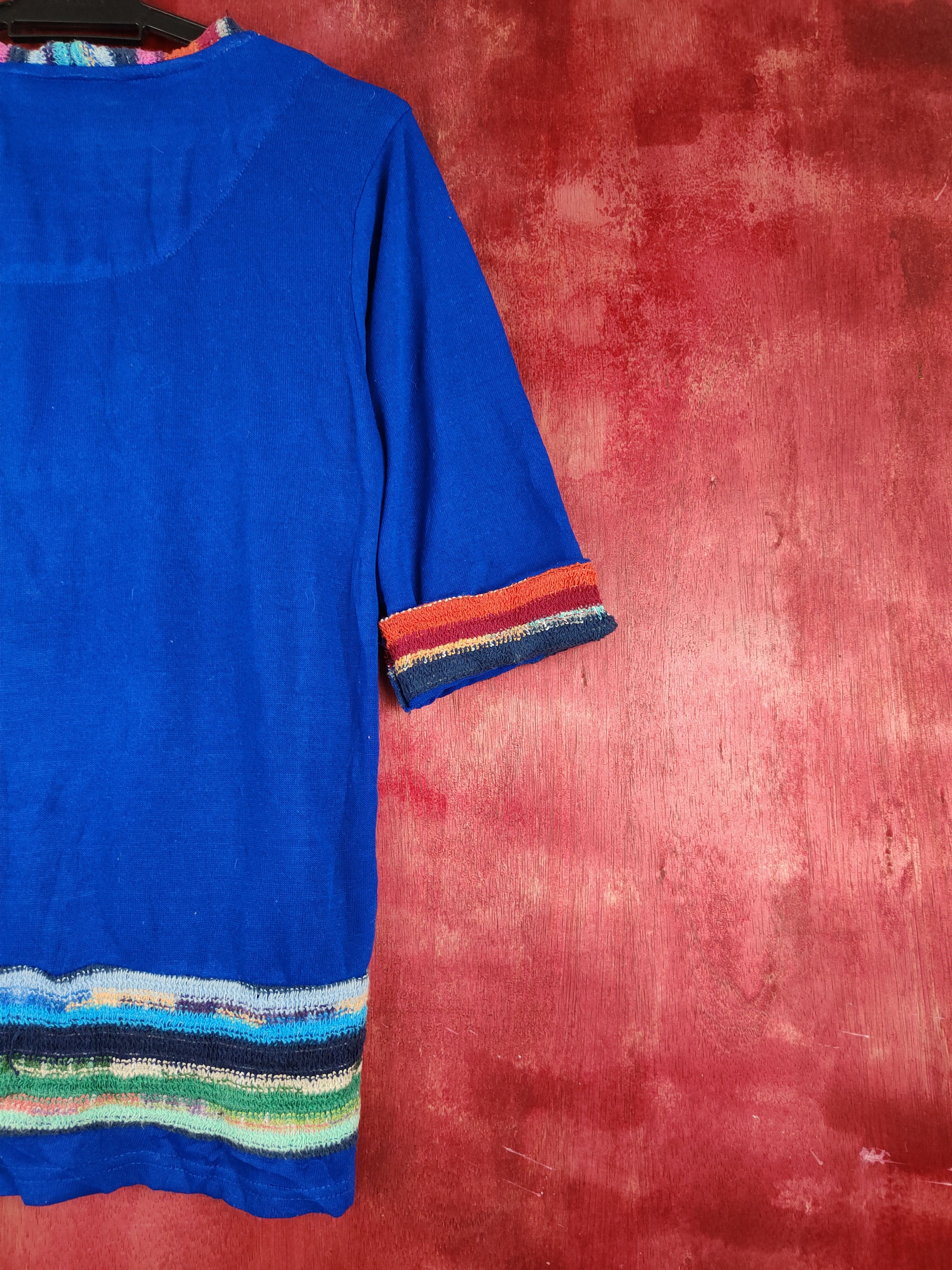 Japanese Brand Ballow Blue art rainbow Knitwear Cardigan #S853 Size M / US 6-8 / IT 42-44 - 9 Thumbnail