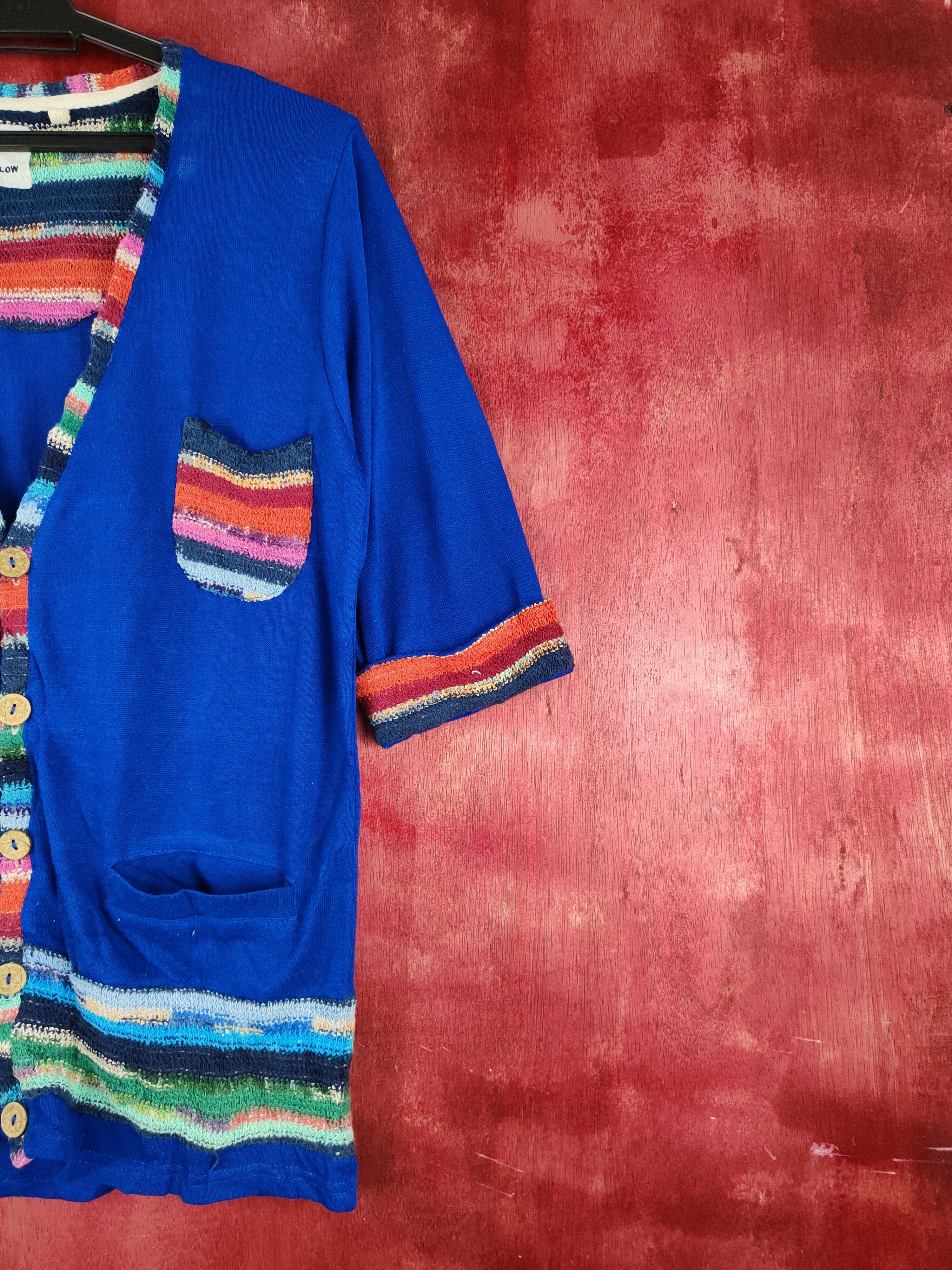 Japanese Brand Ballow Blue art rainbow Knitwear Cardigan #S853 Size M / US 6-8 / IT 42-44 - 5 Thumbnail