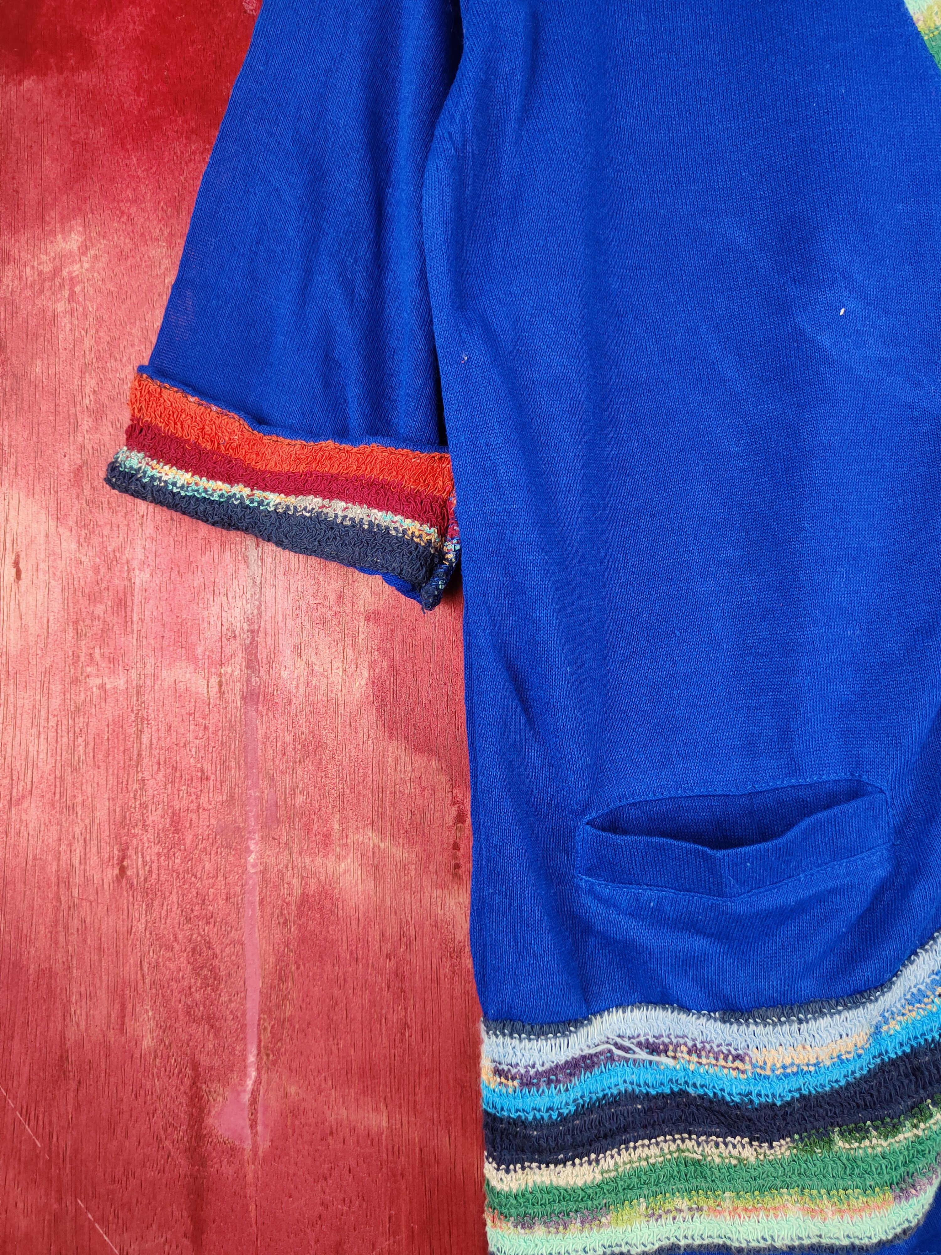Japanese Brand Ballow Blue art rainbow Knitwear Cardigan #S853 Size M / US 6-8 / IT 42-44 - 4 Thumbnail