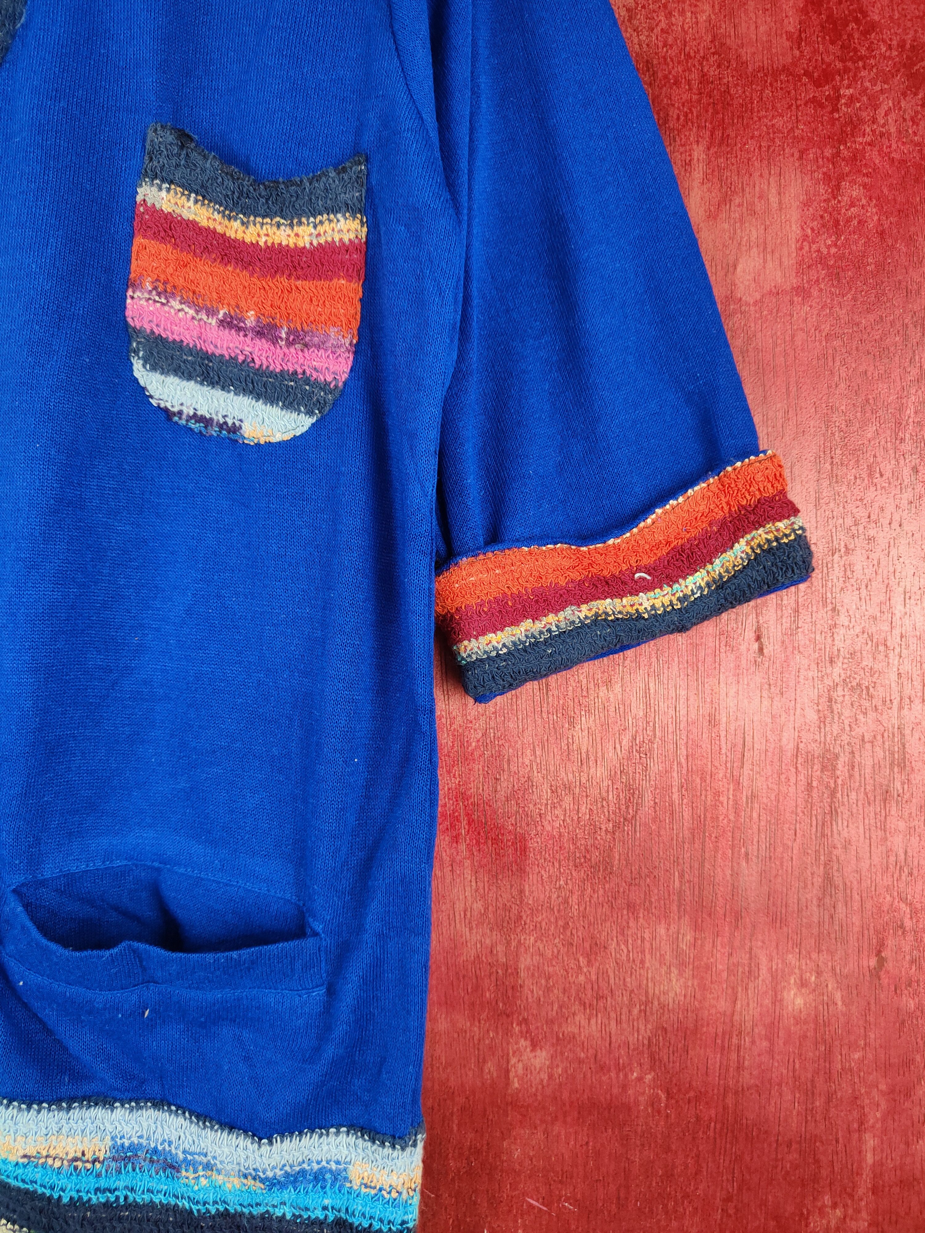 Japanese Brand Ballow Blue art rainbow Knitwear Cardigan #S853 Size M / US 6-8 / IT 42-44 - 6 Thumbnail