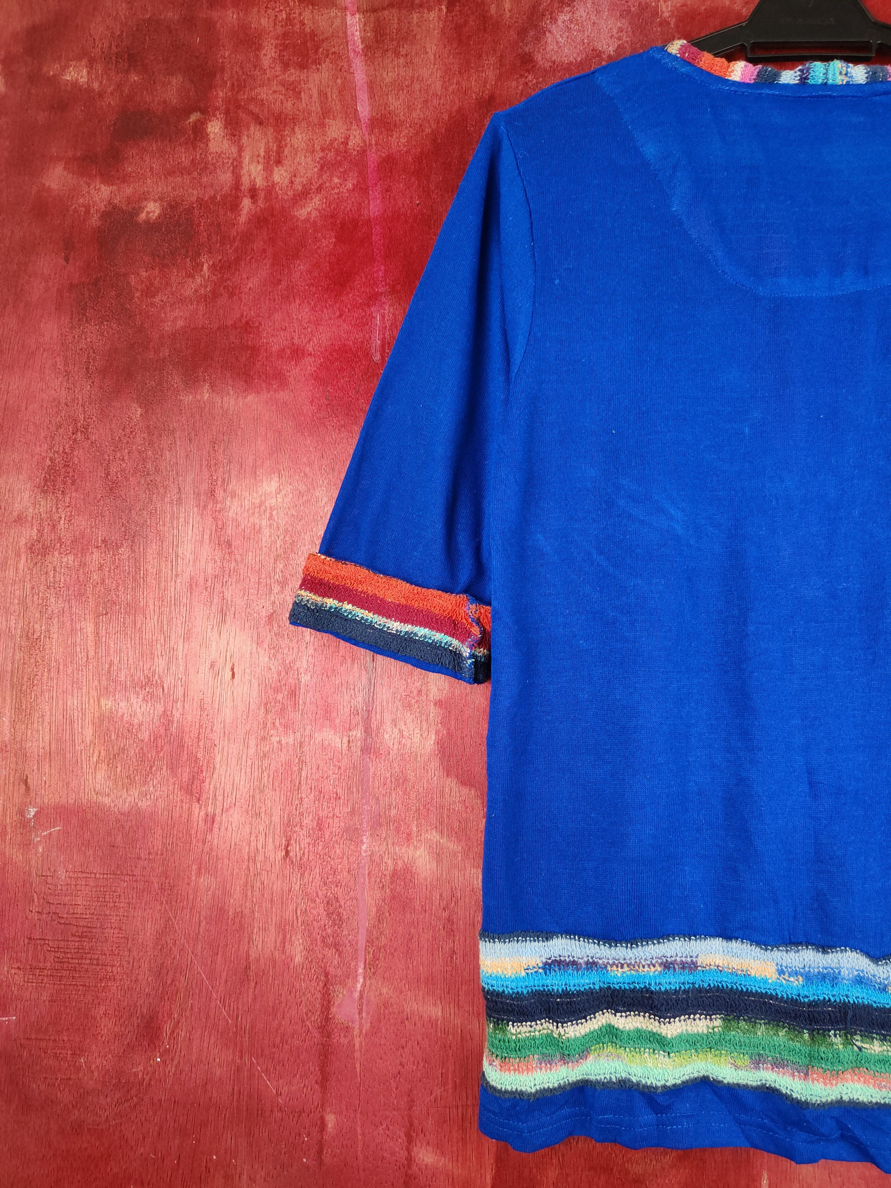 Japanese Brand Ballow Blue art rainbow Knitwear Cardigan #S853 Size M / US 6-8 / IT 42-44 - 8 Thumbnail