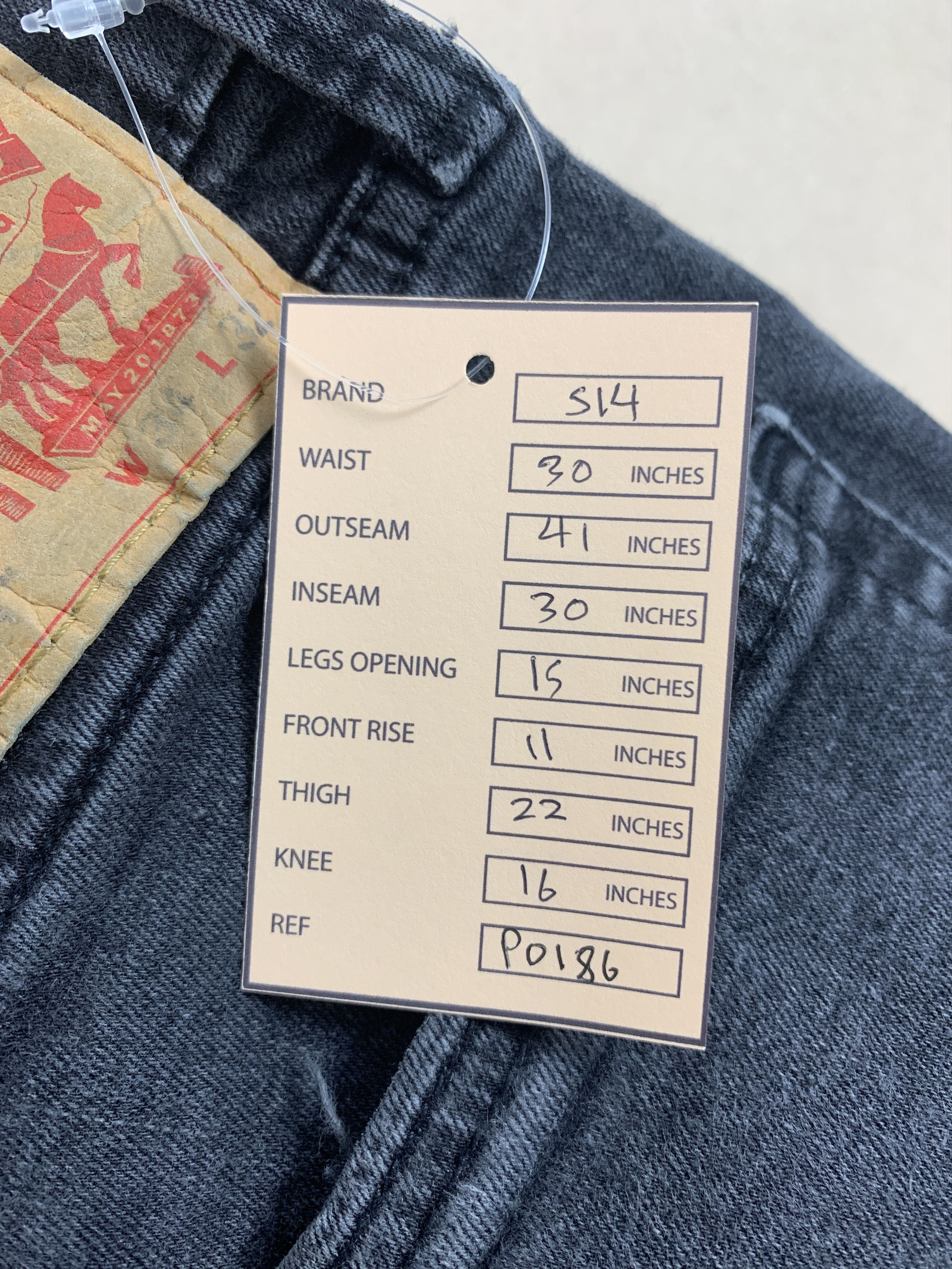 Levi's × Vintage Vintage LEVI'S 514 Faded Black Straight Cut Jeans Size US 30 / EU 46 - 15 Thumbnail