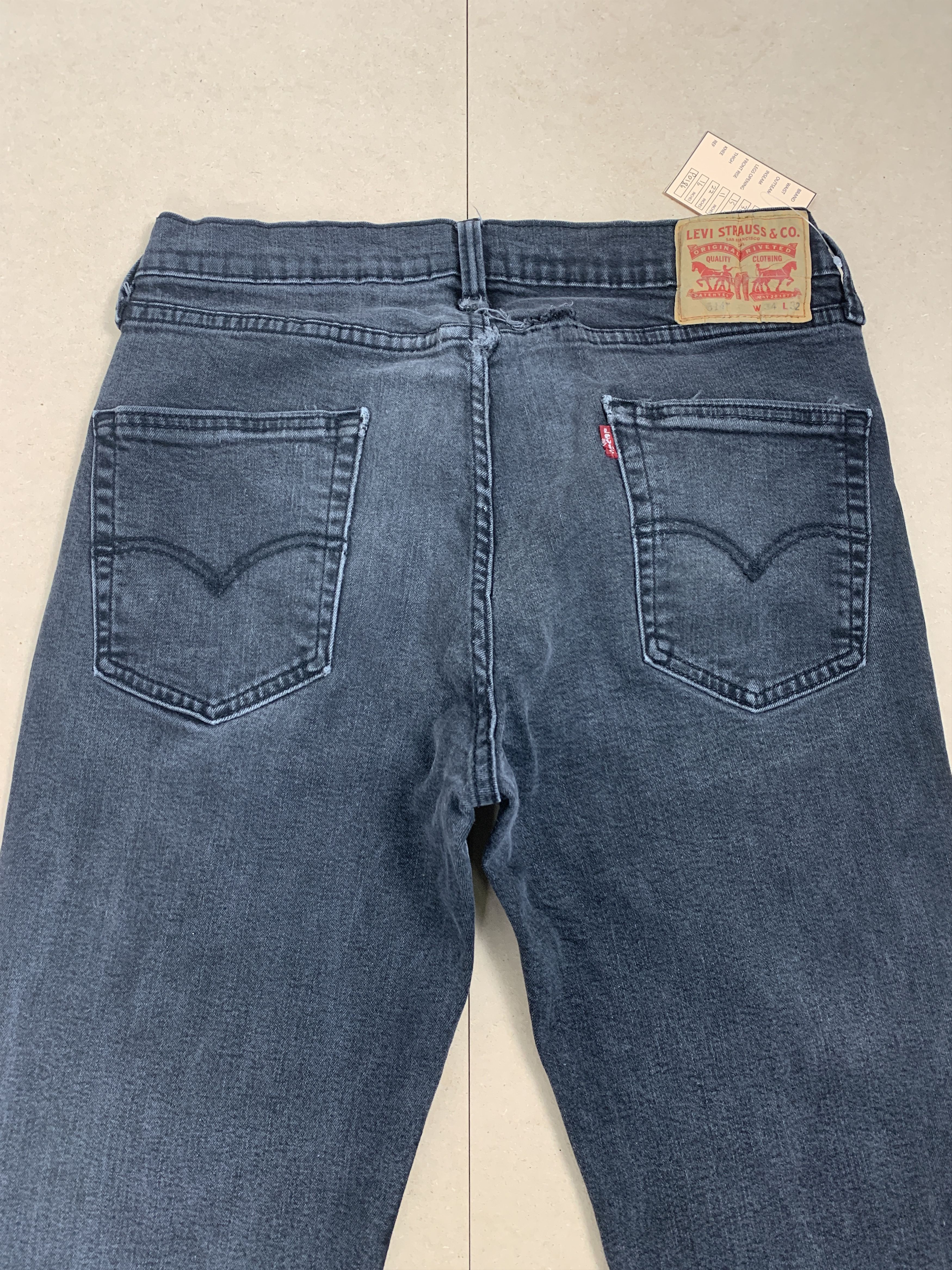 Levi's × Vintage Vintage LEVI'S 514 Faded Black Straight Cut Jeans Size US 30 / EU 46 - 6 Thumbnail