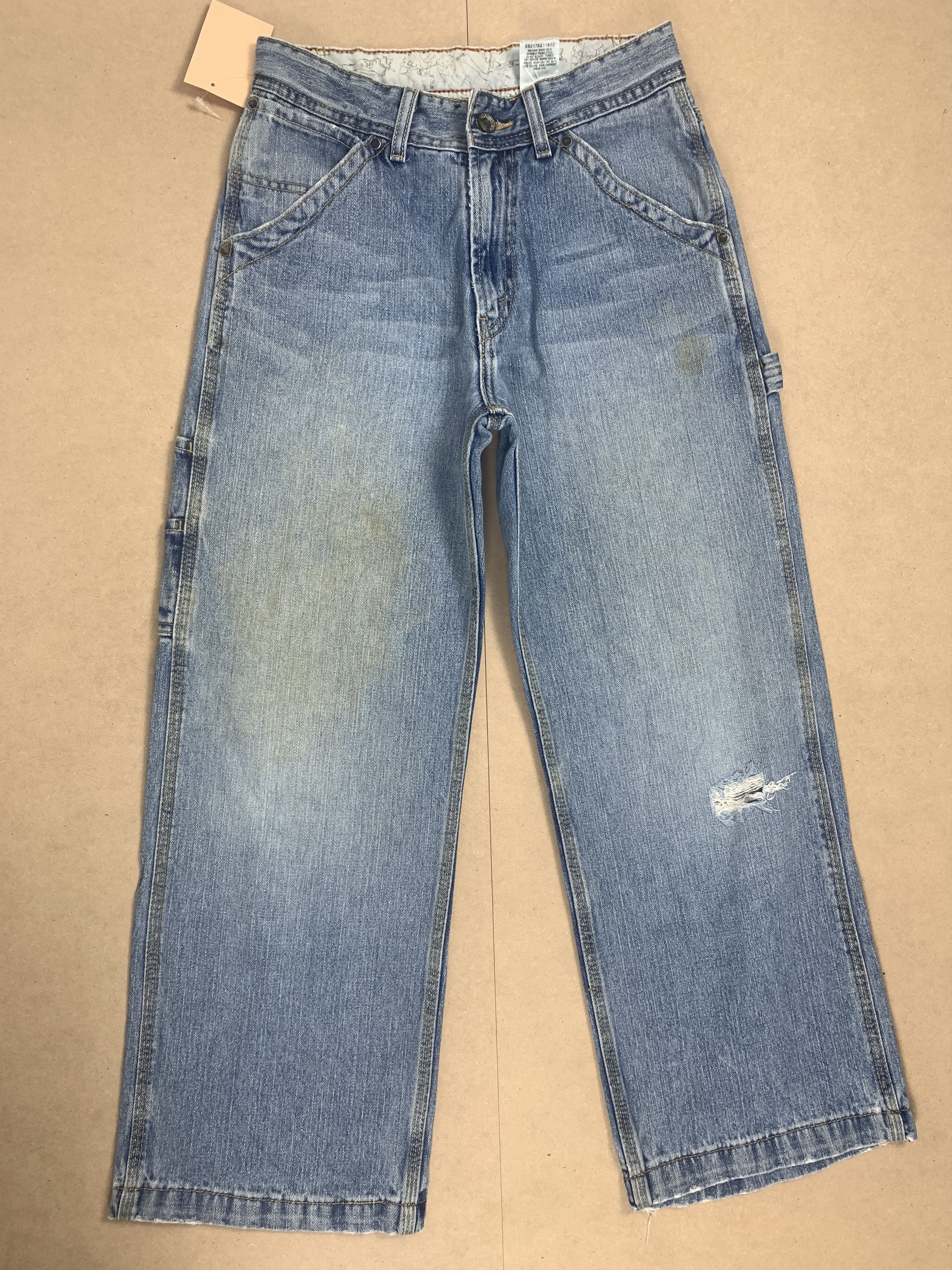 image of Levis Women Carpenter Baggy Faded Blue Jeans in Blue Denim (Size 24)