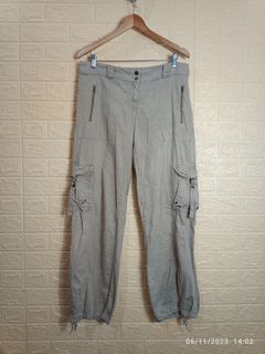 Vtg Da-nang Surplus Silk Blend Cargo Capri Jogger Pants Medium Embroidered  Y2K