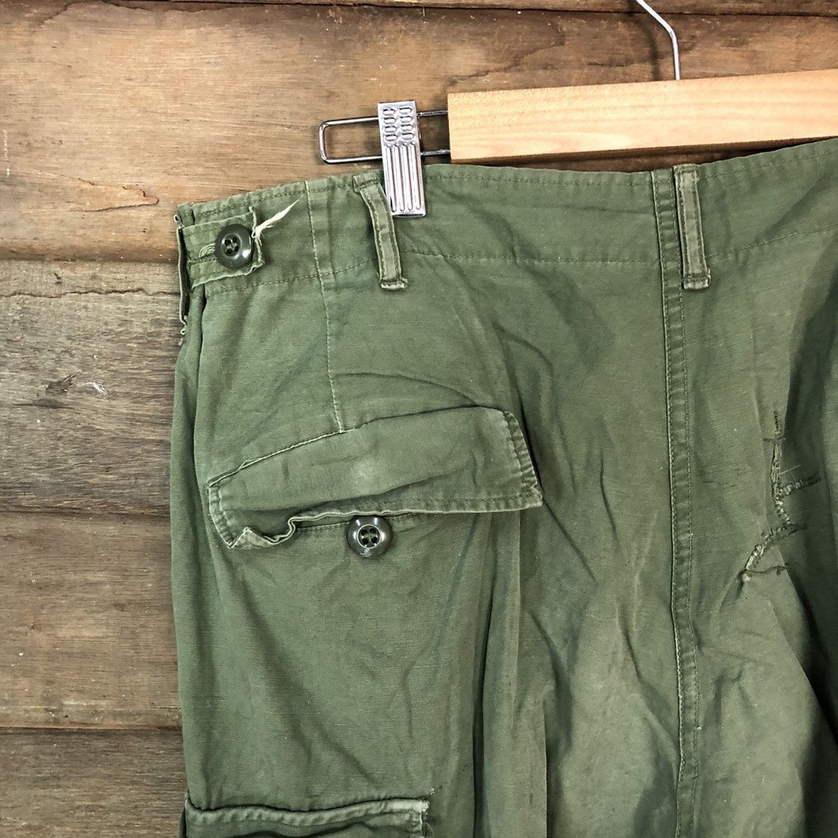 Japanese Brand DL Military multipocket tactical Green Cargon Pants #6945 Size US 33 - 14 Thumbnail