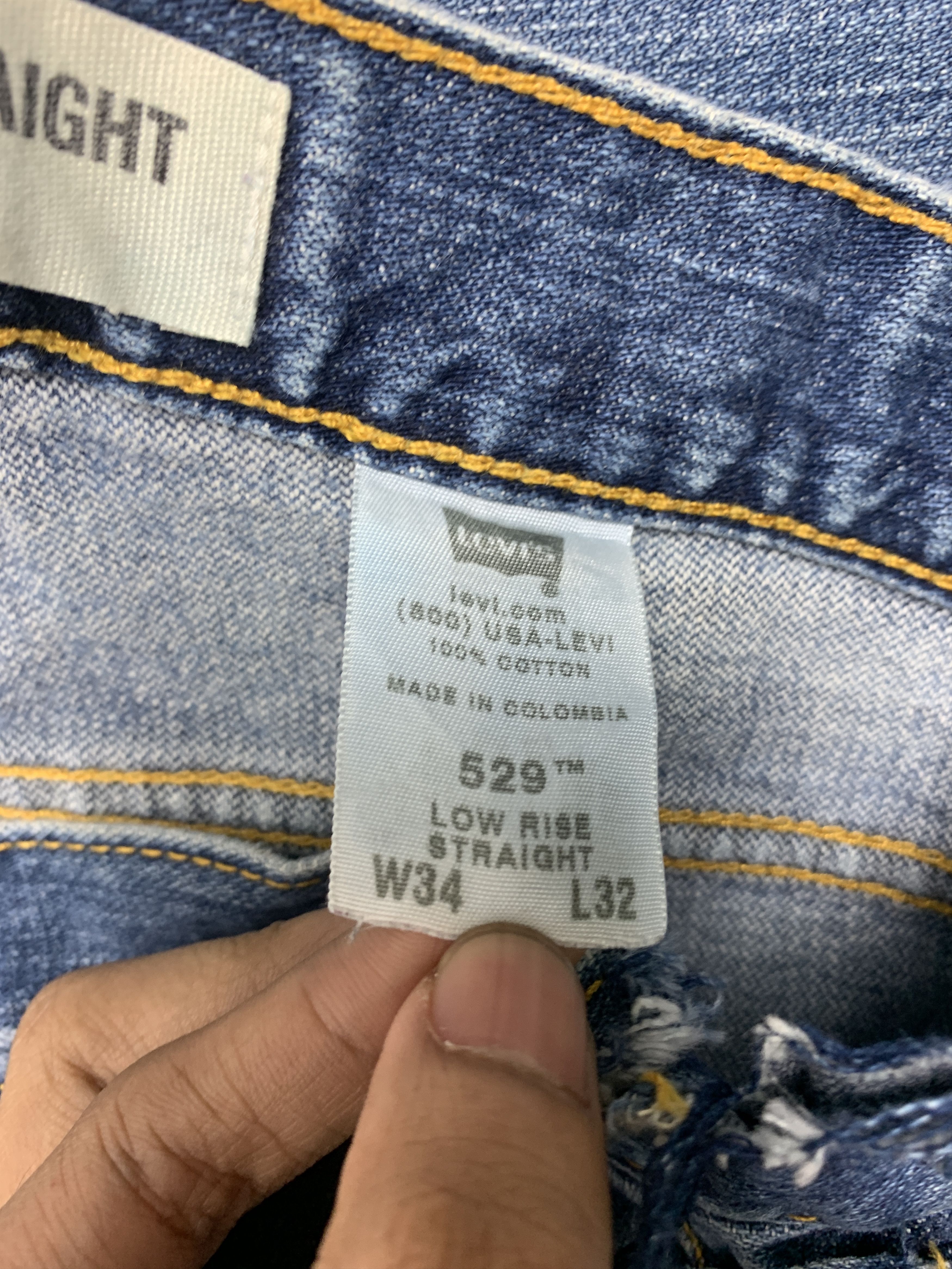 Levi's × Vintage Vintage Levis 529 Straight Cut Faded Blue Jeans Size US 36 / EU 52 - 11 Thumbnail