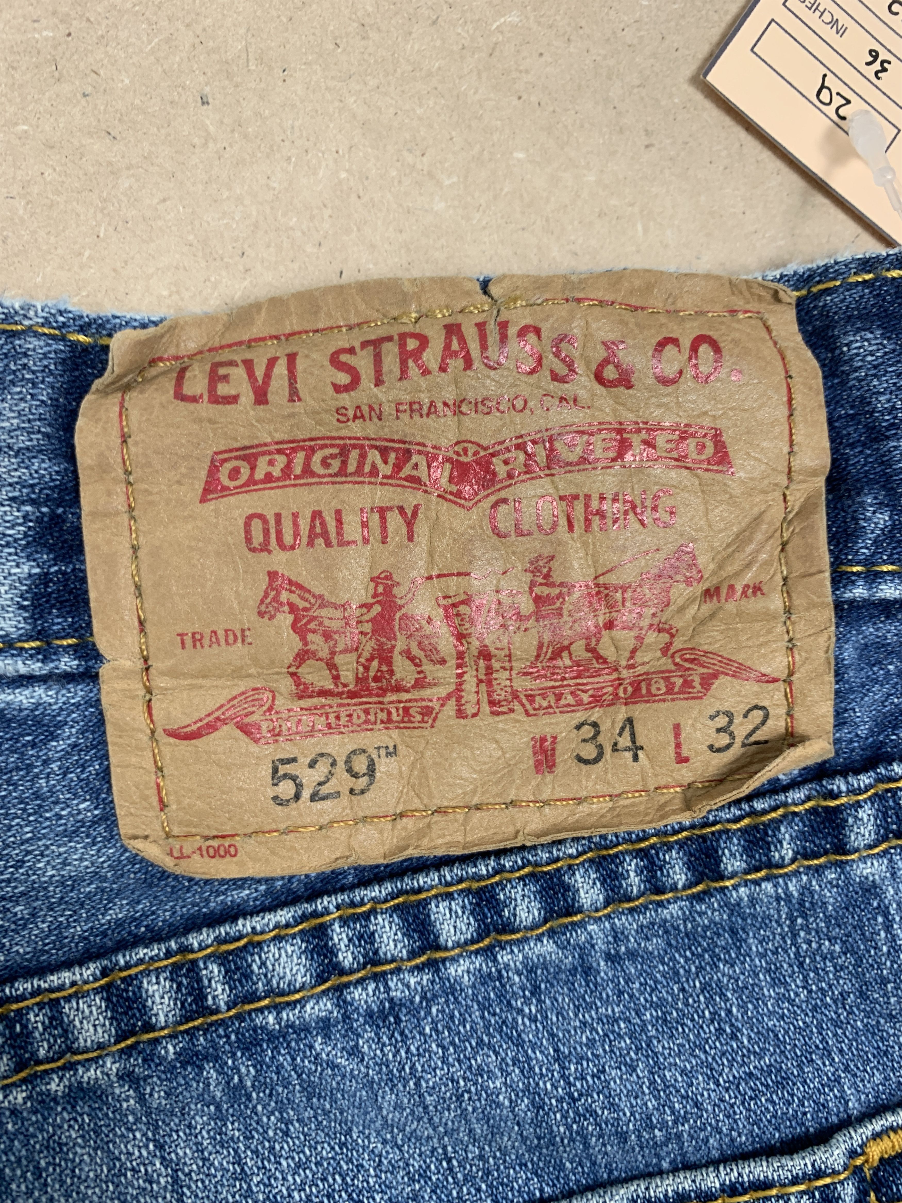 Levi's × Vintage Vintage Levis 529 Straight Cut Faded Blue Jeans Size US 36 / EU 52 - 8 Thumbnail