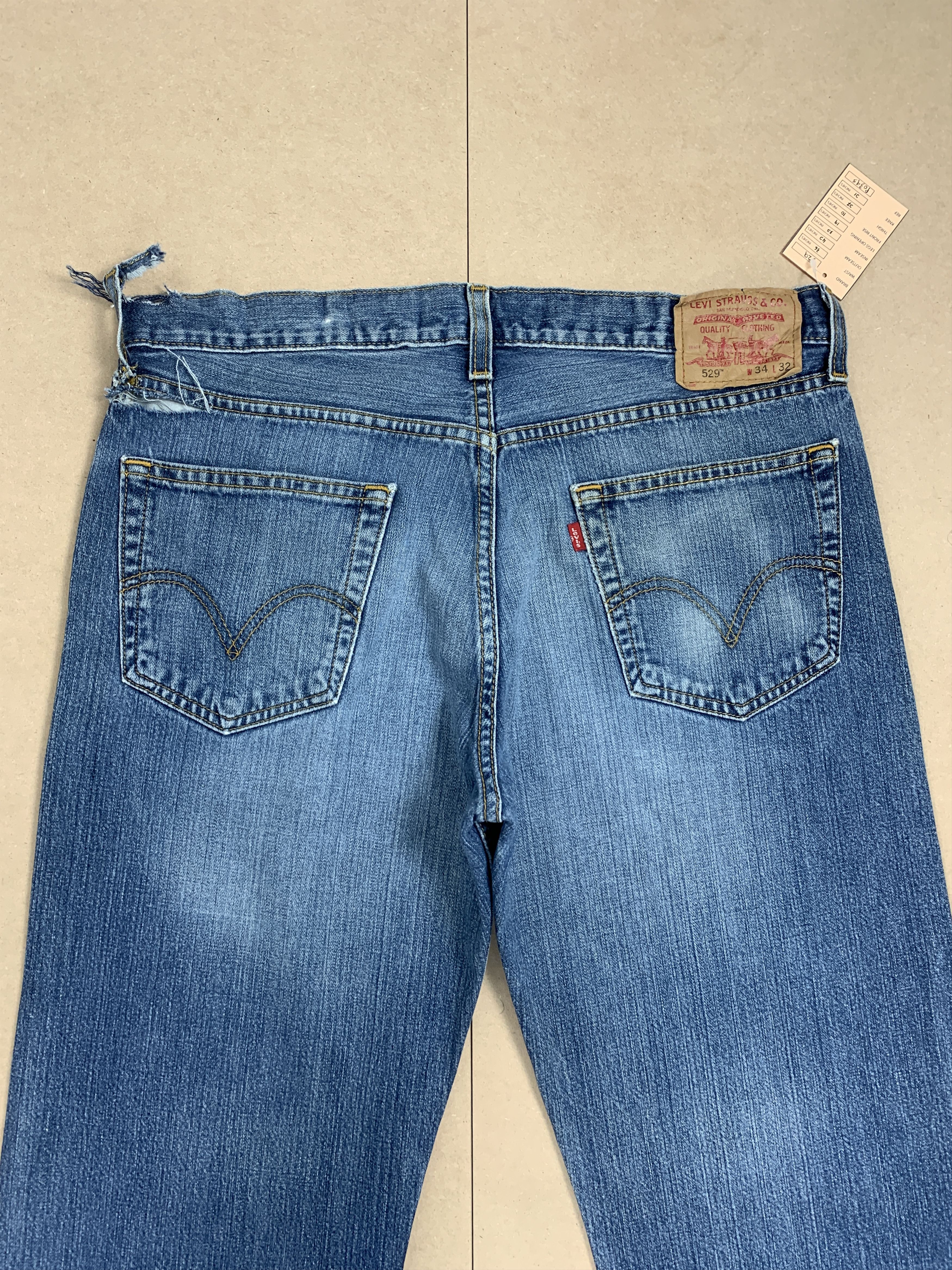 Levi's × Vintage Vintage Levis 529 Straight Cut Faded Blue Jeans Size US 36 / EU 52 - 6 Thumbnail