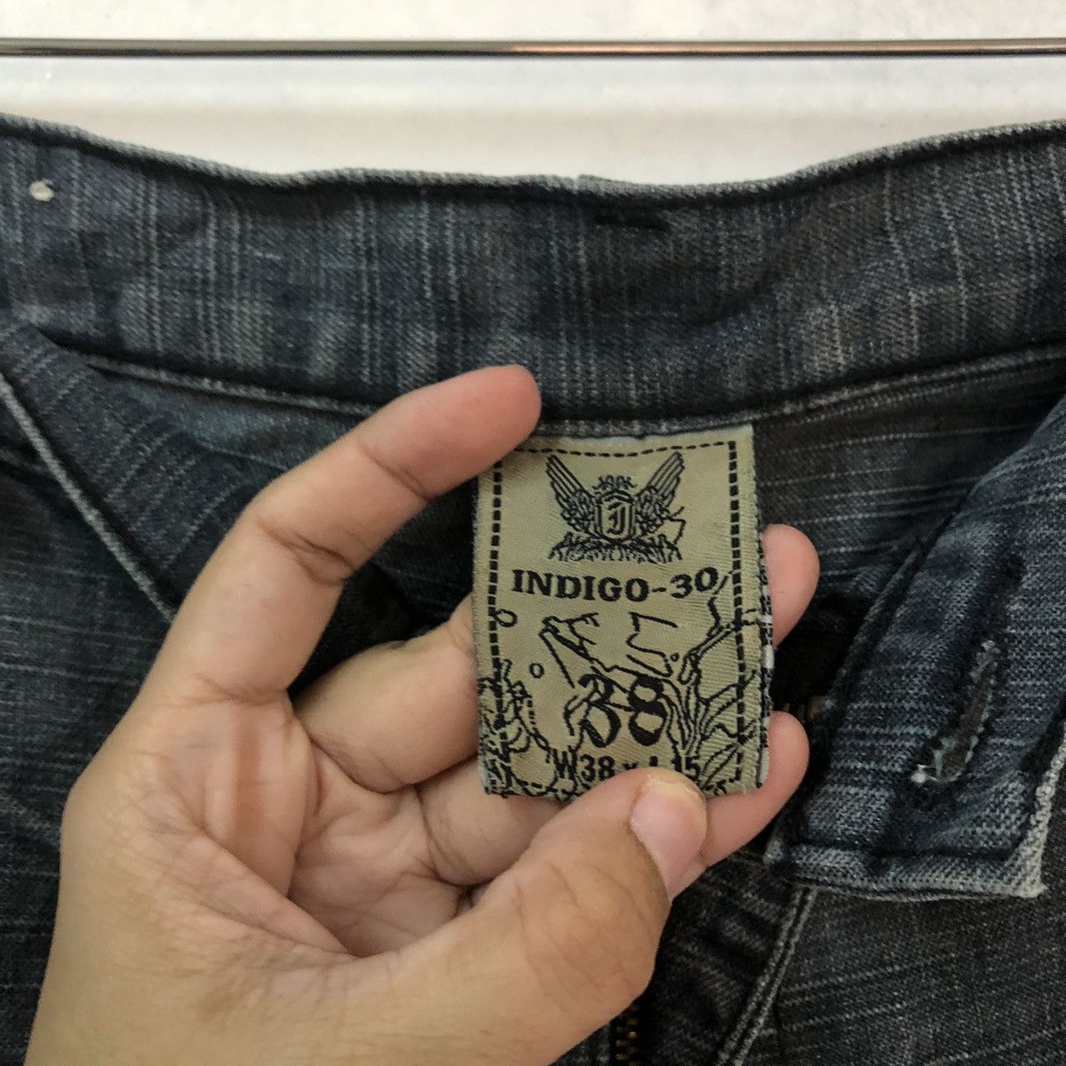 Japanese Brand VINTAGE INDIGO JAPAN SHORT DENIM PANTS CHROME HEARTS DESIGN Size US 30 / EU 46 - 9 Thumbnail