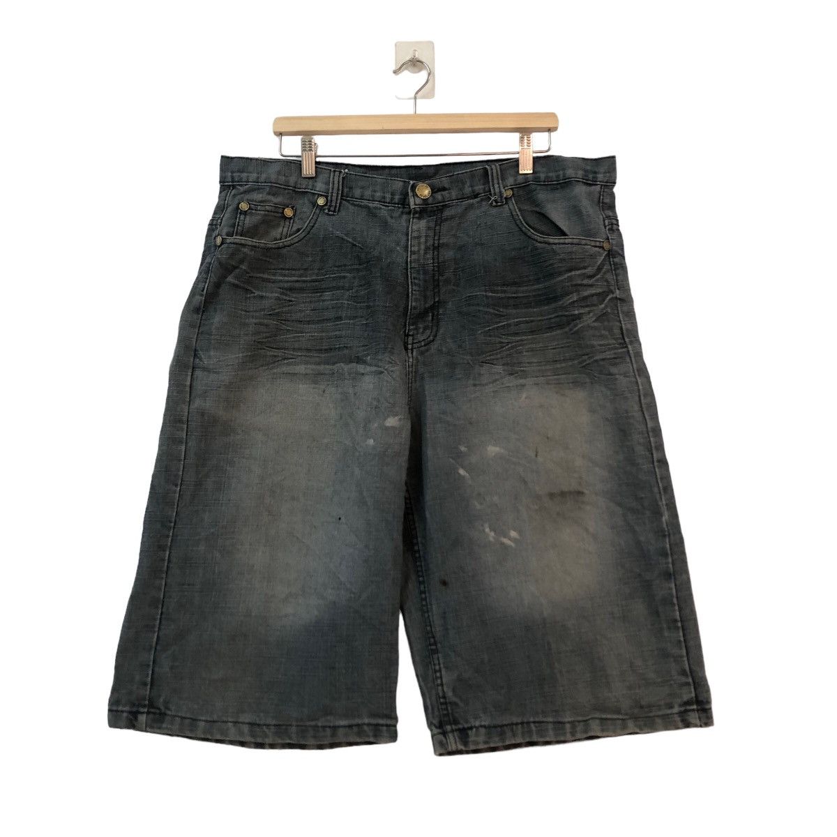 Japanese Brand VINTAGE INDIGO JAPAN SHORT DENIM PANTS CHROME HEARTS DESIGN Size US 30 / EU 46 - 3 Thumbnail
