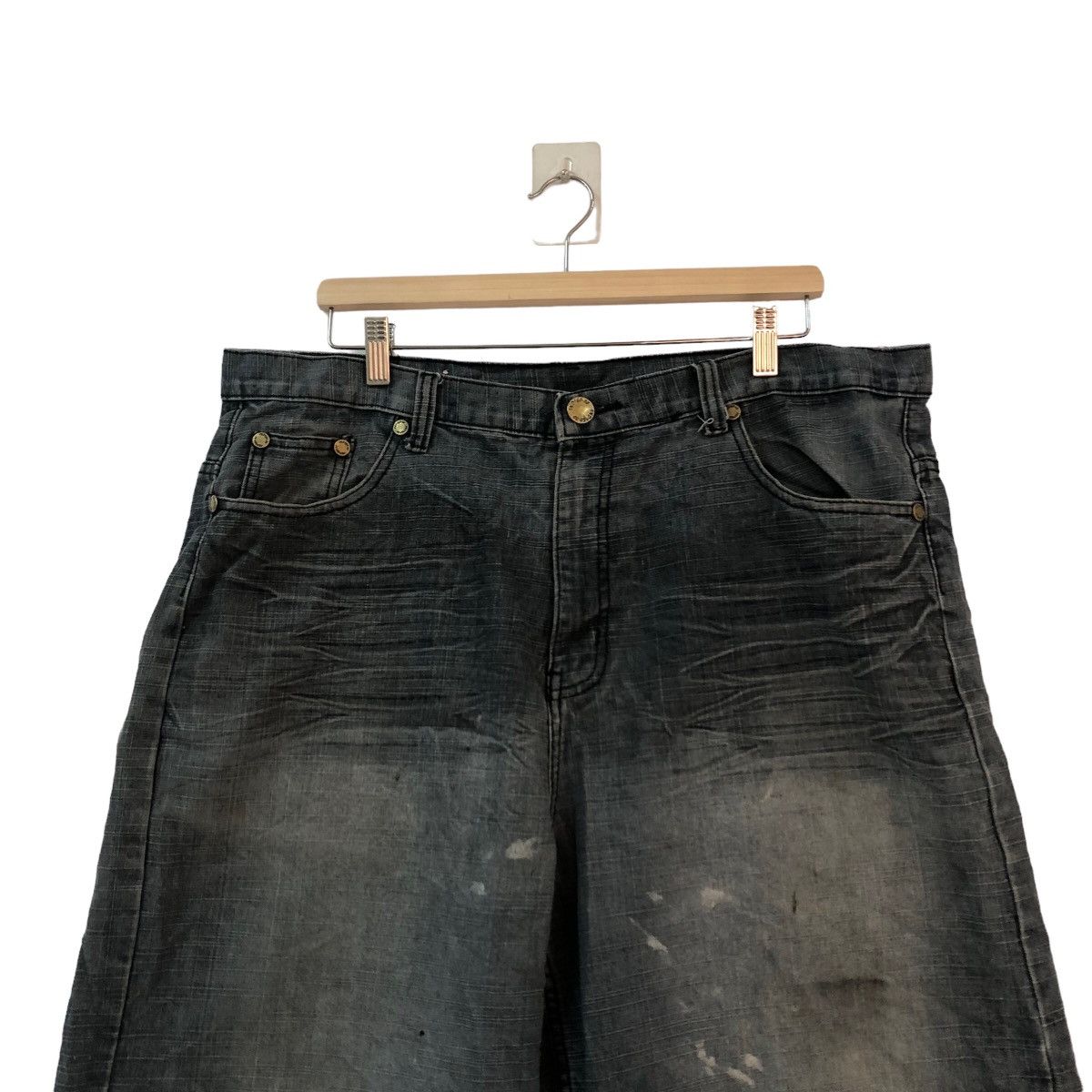 Japanese Brand VINTAGE INDIGO JAPAN SHORT DENIM PANTS CHROME HEARTS DESIGN Size US 30 / EU 46 - 4 Thumbnail