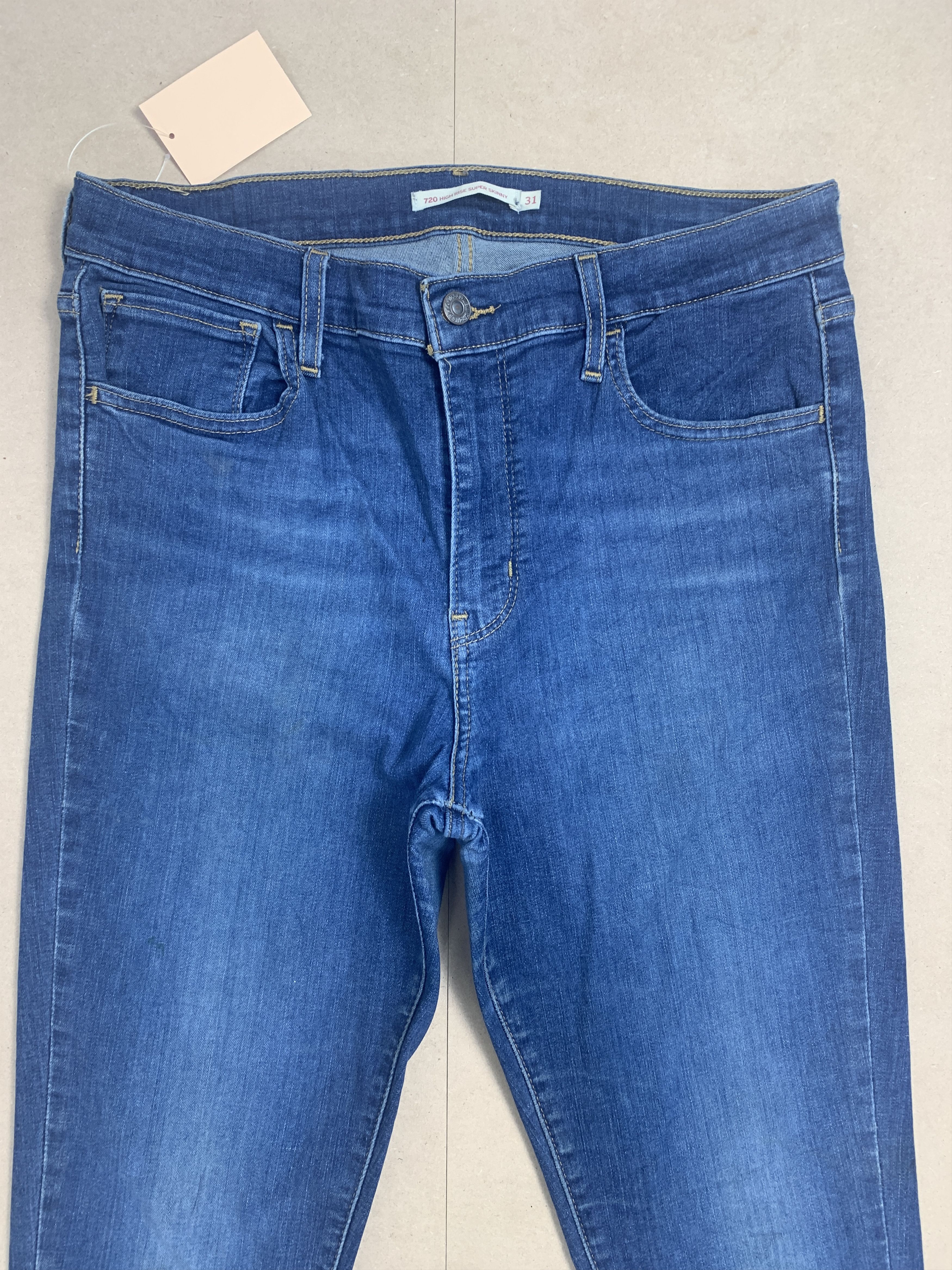 Levi's Vintage Levis 720 Skinny Faded Blue Jeans Size US 31 - 2 Thumbnail