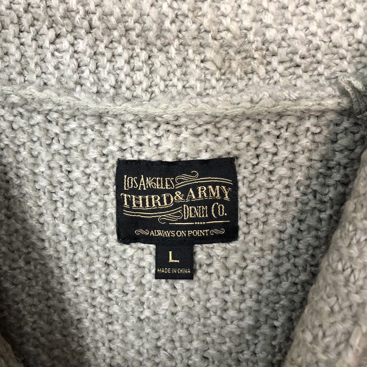 Aran Isles Knitwear Third & Army Brown cardigan cable Knitwear #429B Size L / US 10 / IT 46 - 7 Thumbnail