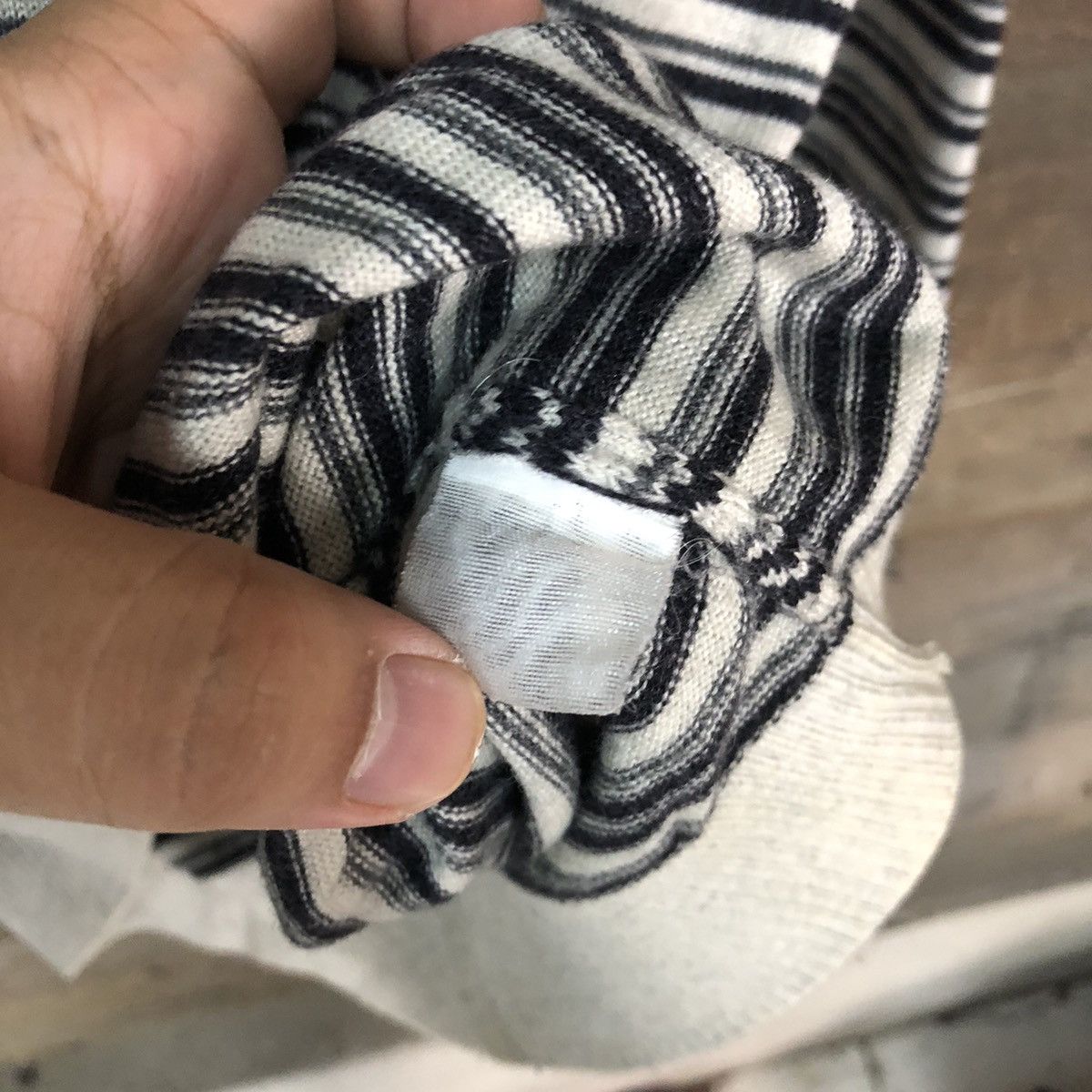Homespun Knitwear × Japanese Brand × Vintage Loui Hemas Grey stripe vintage art Knitwear sweatshirt #027B Size XL / US 12-14 / IT 48-50 - 8 Thumbnail