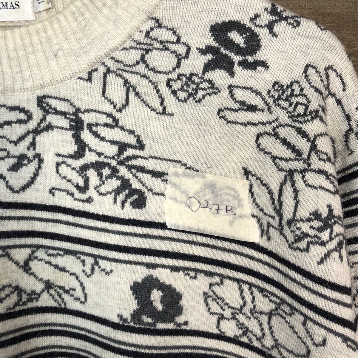 Homespun Knitwear × Japanese Brand × Vintage Loui Hemas Grey stripe vintage art Knitwear sweatshirt #027B Size XL / US 12-14 / IT 48-50 - 6 Thumbnail