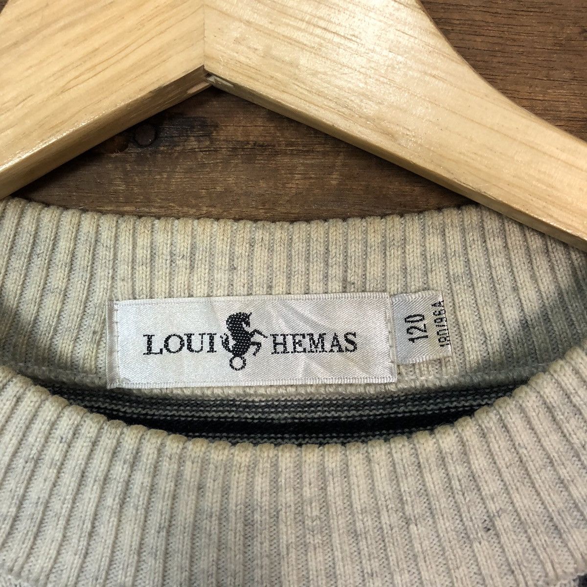 Homespun Knitwear × Japanese Brand × Vintage Loui Hemas Grey stripe vintage art Knitwear sweatshirt #027B Size XL / US 12-14 / IT 48-50 - 7 Thumbnail