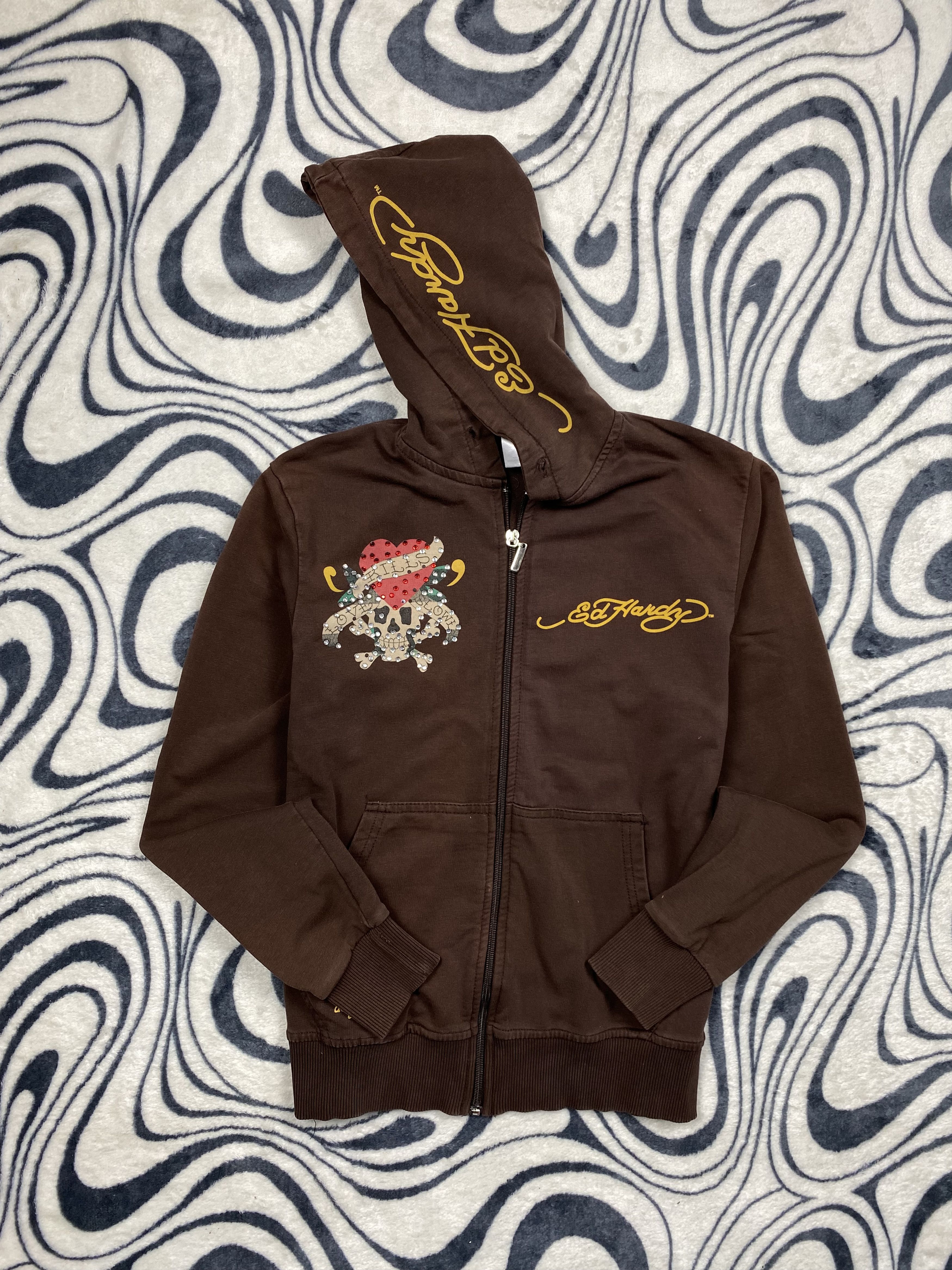 Christian Audigier Ed Hardy by Christian Audigier Womens Thin Hoodie Size XS / US 0-2 / IT 36-38 - 3 Thumbnail