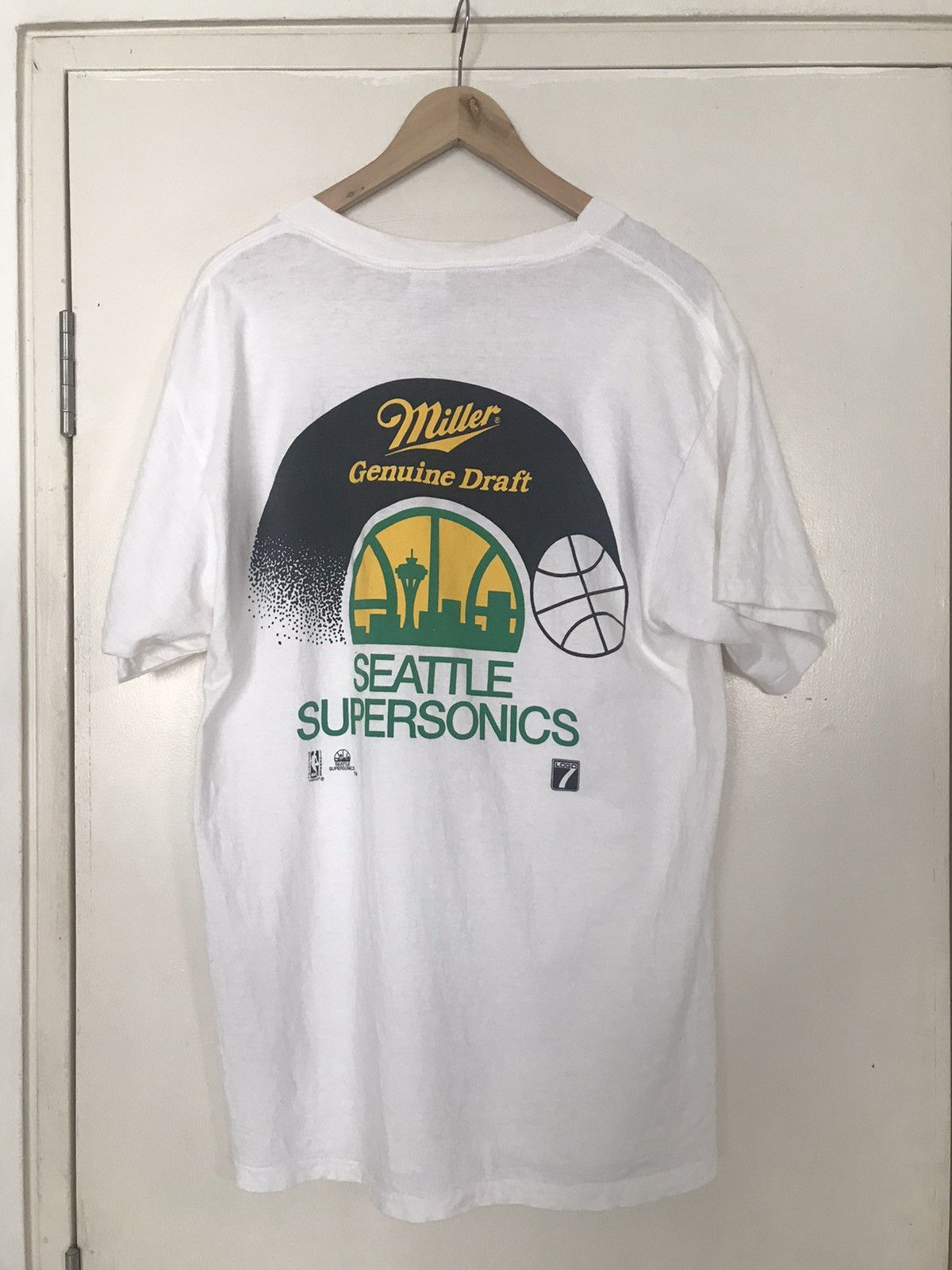 Image of Vintage 90's Nba Seattle Supersonics in White, Men's (Size Large)