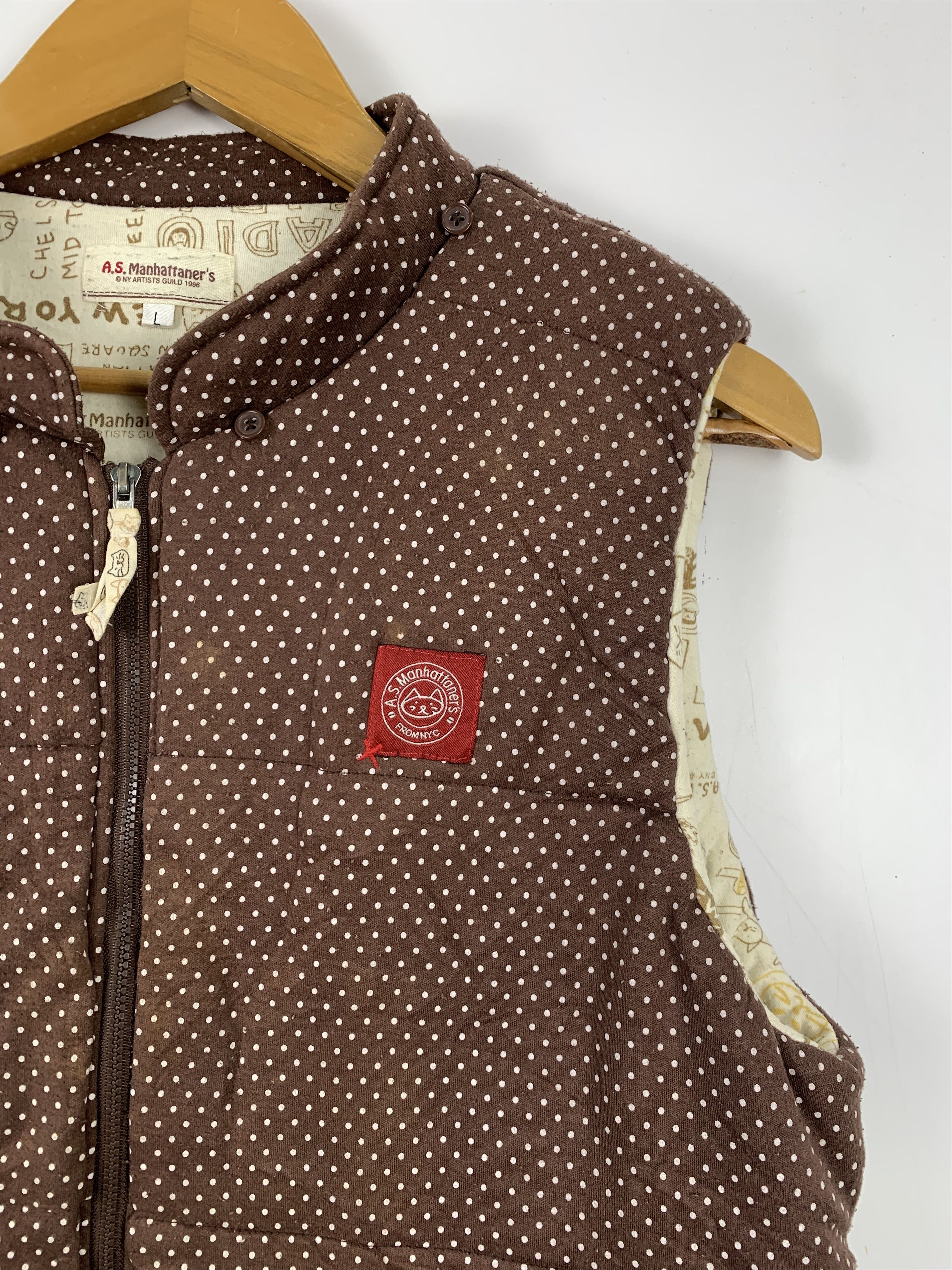 Japanese Brand Vintage AS MANHATTANER Puffer Polka Dot Nice Lining Vests Size US S / EU 44-46 / 1 - 4 Thumbnail