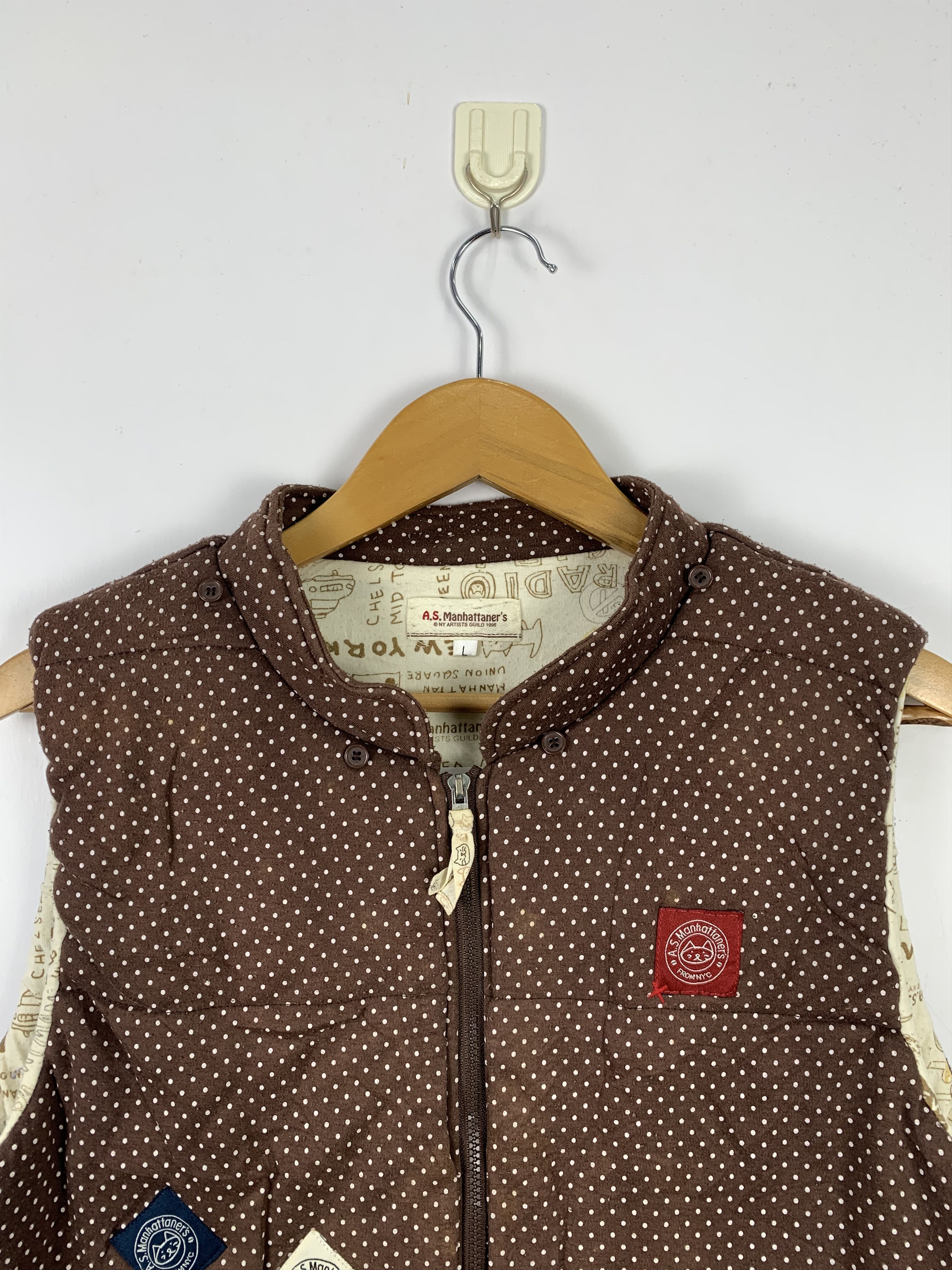 Japanese Brand Vintage AS MANHATTANER Puffer Polka Dot Nice Lining Vests Size US S / EU 44-46 / 1 - 2 Thumbnail