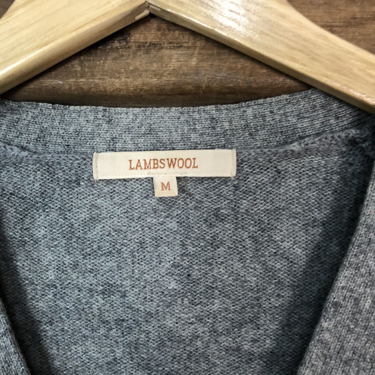 Vintage Lambswool Grey Cardigan knitwear #078B Size US M / EU 48-50 / 2 - 7 Thumbnail