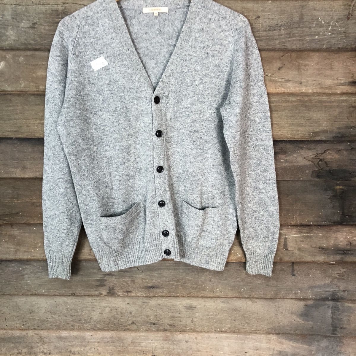 Vintage Lambswool Grey Cardigan knitwear #078B Size US M / EU 48-50 / 2 - 3 Thumbnail