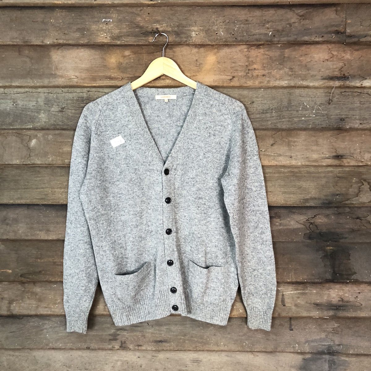 Vintage Lambswool Grey Cardigan knitwear #078B Size US M / EU 48-50 / 2 - 1 Thumbnail