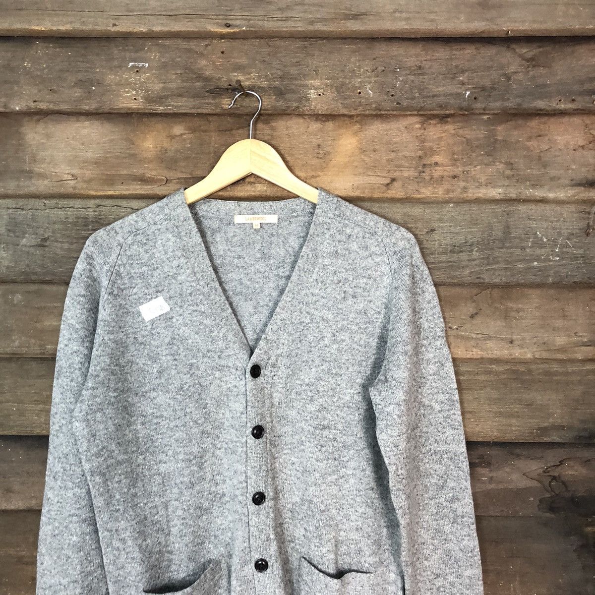 Vintage Lambswool Grey Cardigan knitwear #078B Size US M / EU 48-50 / 2 - 2 Thumbnail