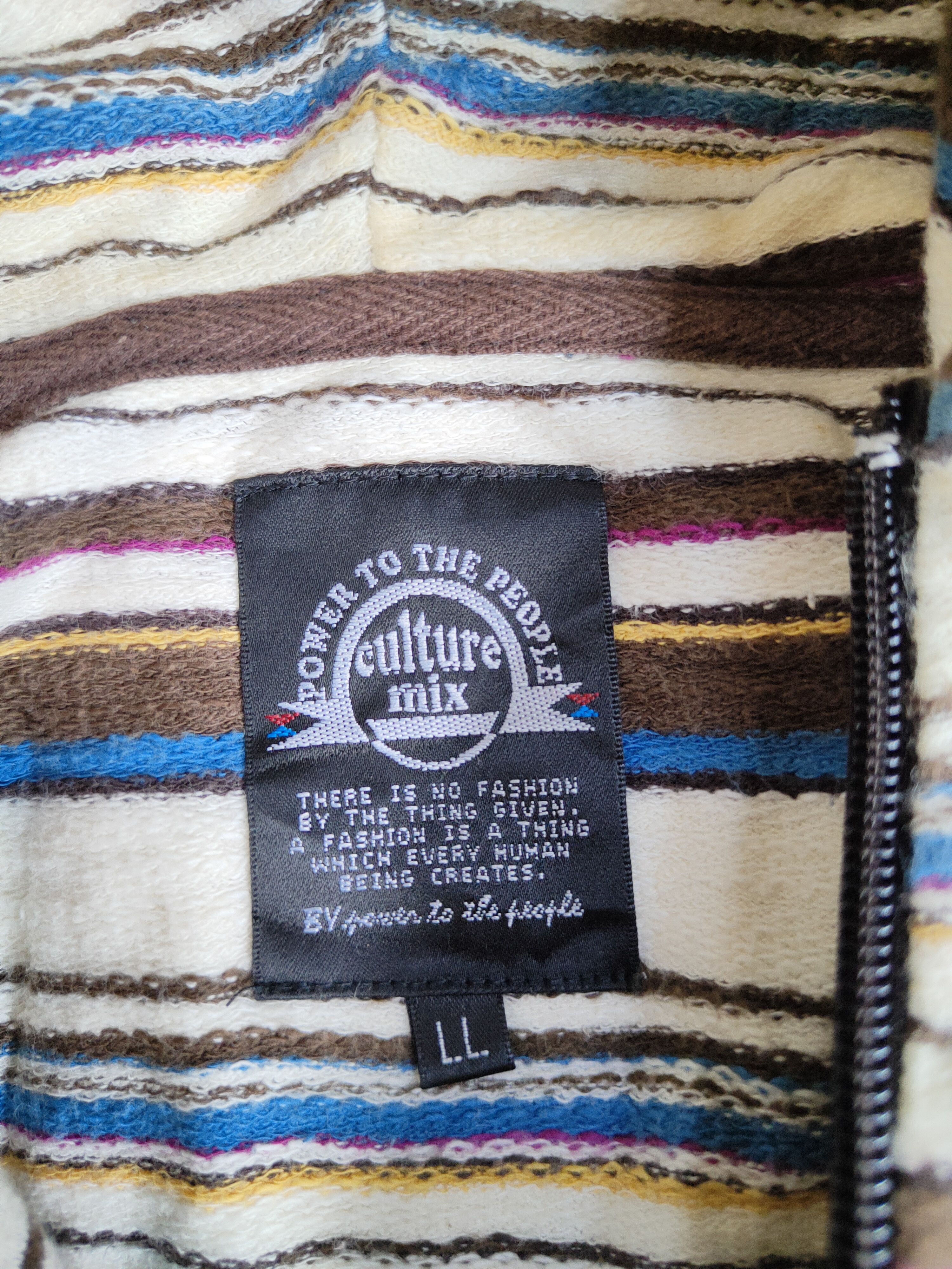 Japanese Brand Culture Mix Brown Stripe Knitwear Hoodie Sweatshirt #173B Size L / US 10 / IT 46 - 11 Thumbnail