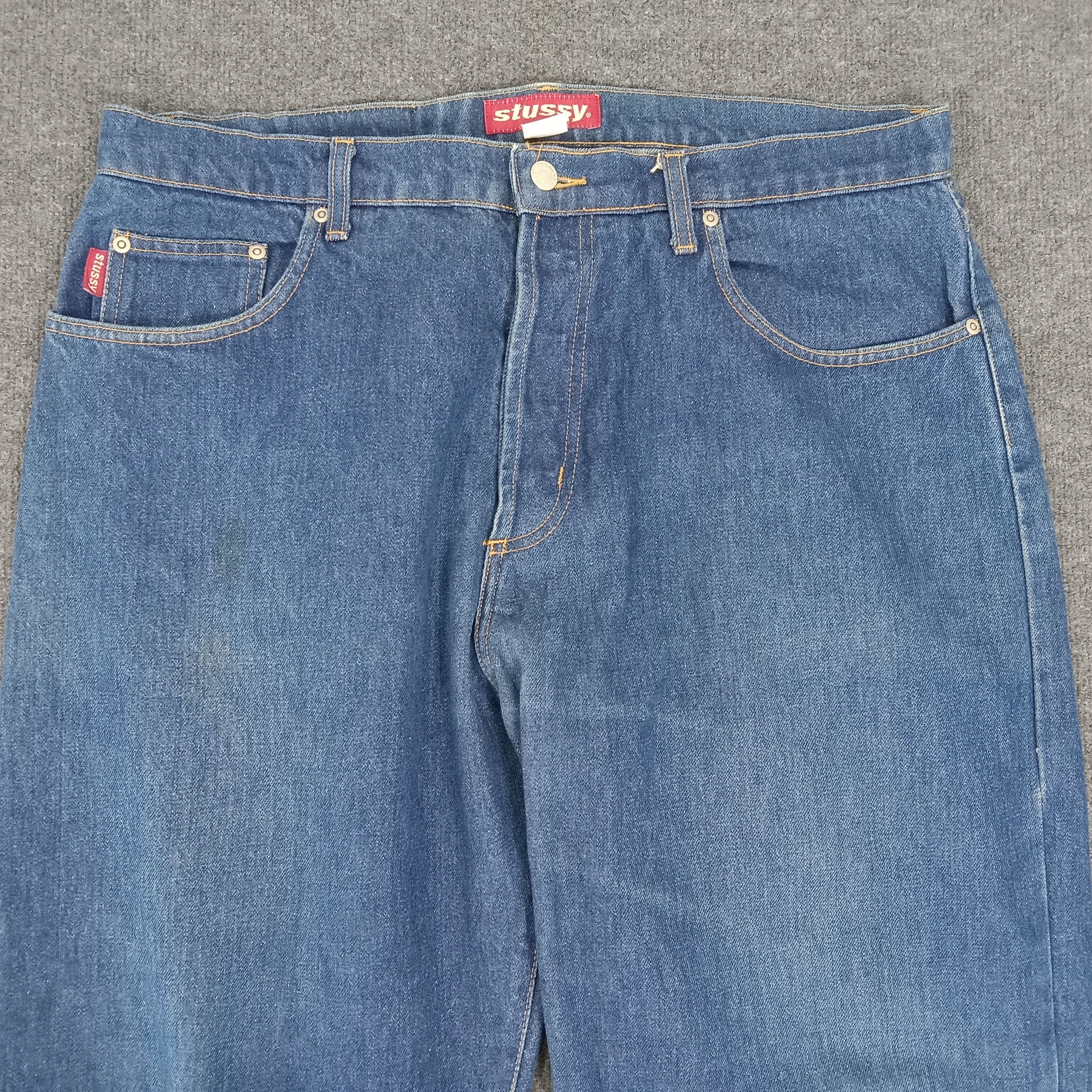 Stussy × Vintage Stussy Streetwear Style Custom Sign Art Denim Jeans Size US 39 - 5 Thumbnail