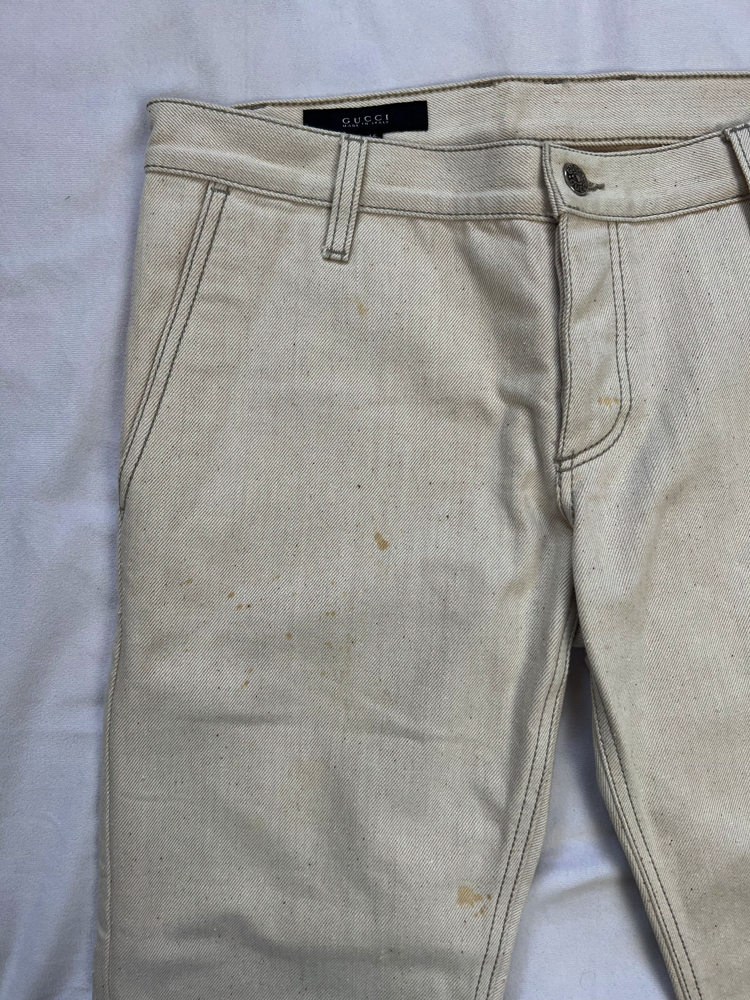 Gucci ⚡️QUICK SALE⚡️ 1990s' Gucci by Tom Ford Beige Denim Jeans Size US 30 / EU 46 - 6 Thumbnail