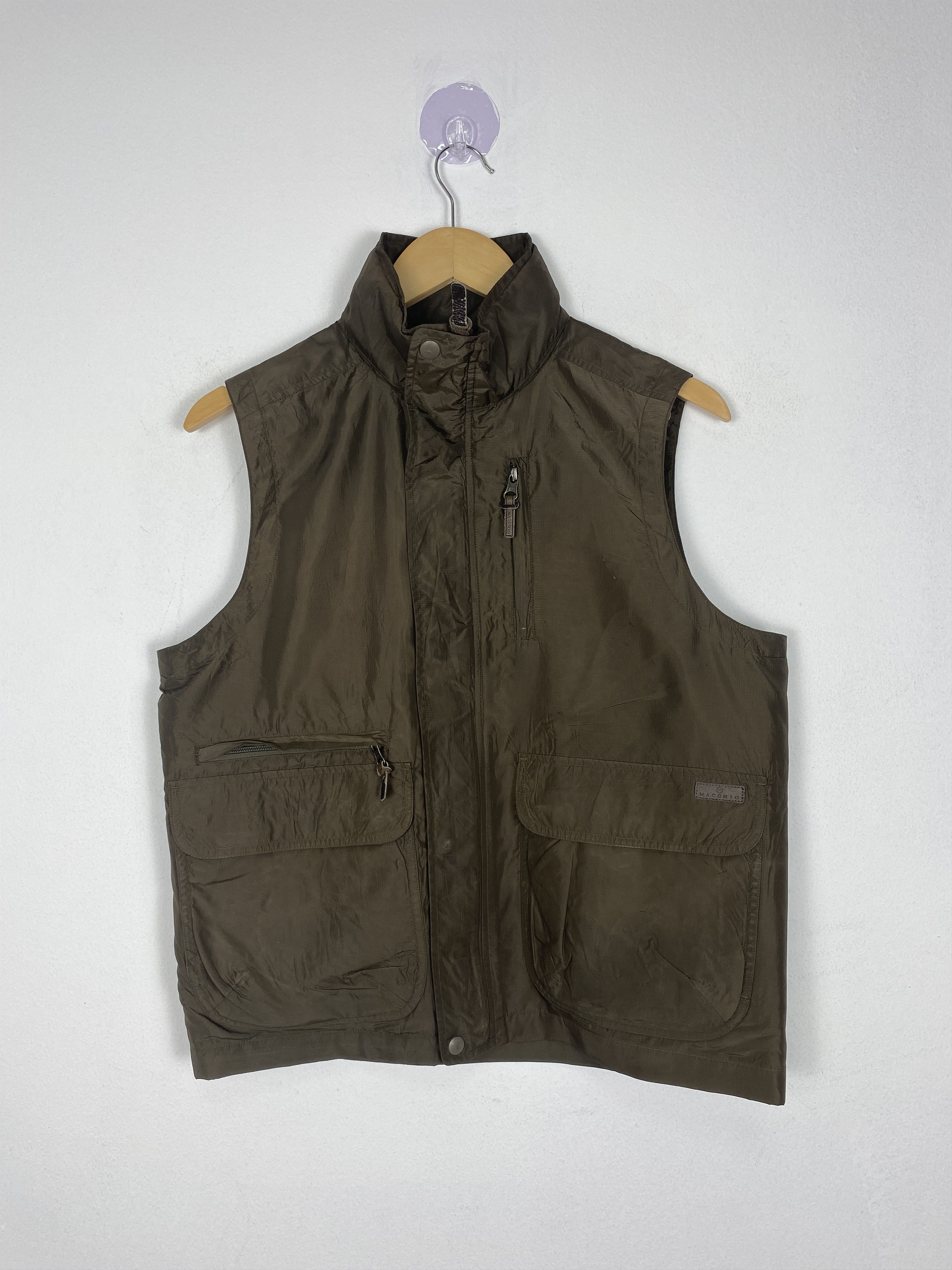 image of Vintage Zip Up Vest in Brown, Men's (Size Small)