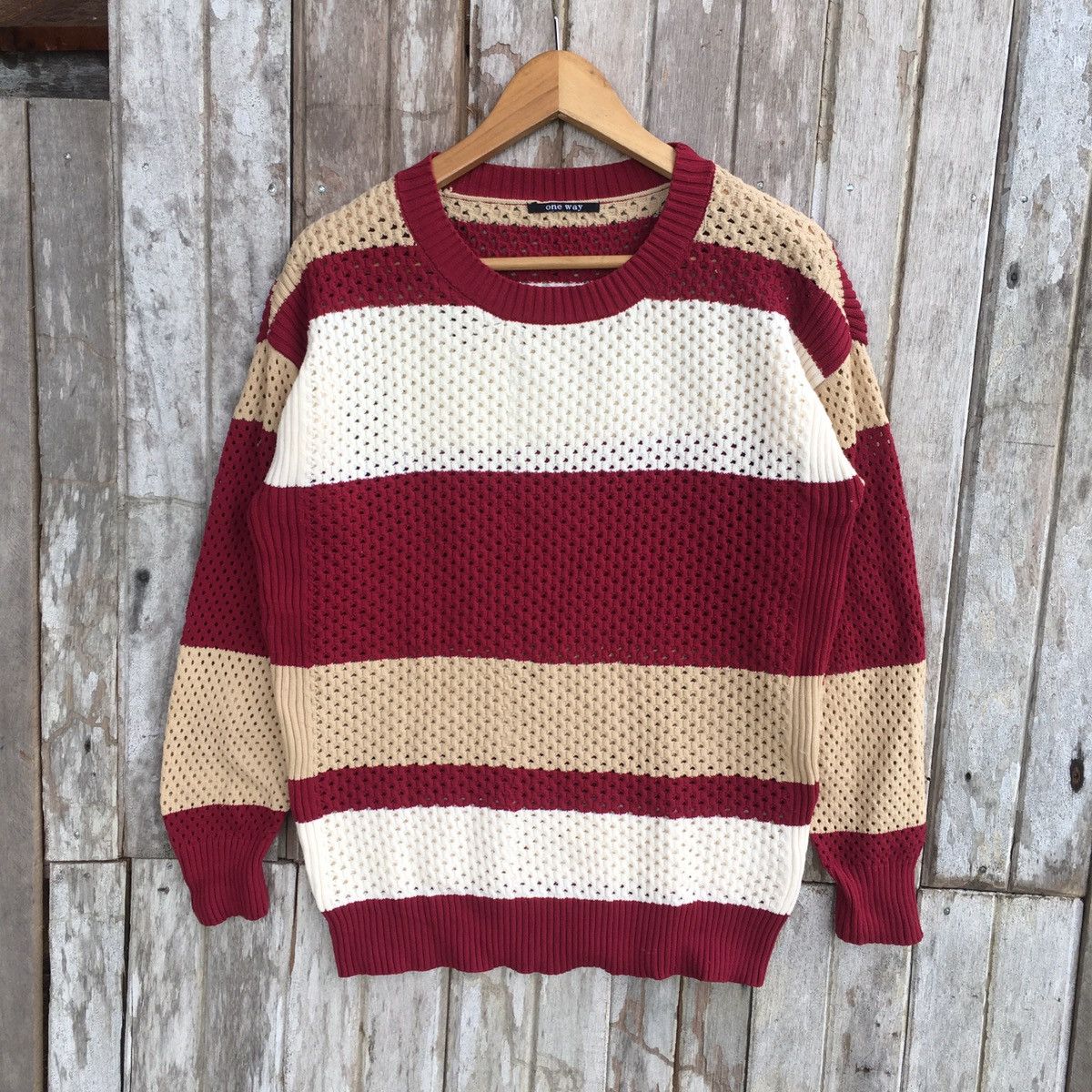 image of Archival Clothing x Coloured Cable Knit Sweater One Way Knitwear, Men's (Size Medium)