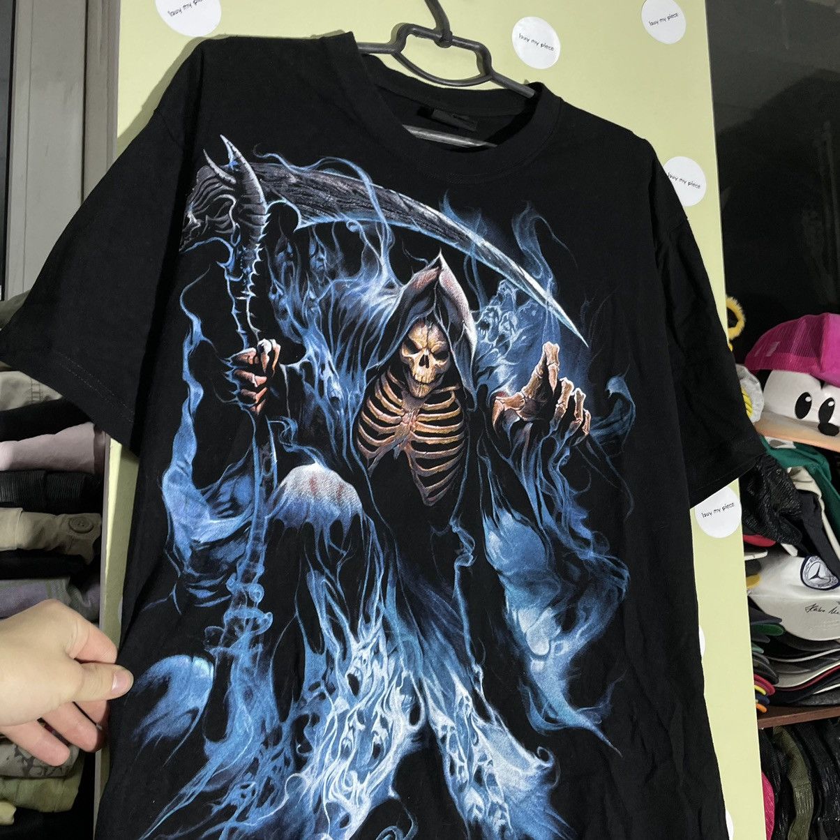 Vintage Vintage Y2K Grim Reaper Graphic Tee Horror Punk Aesthetic L Size US L / EU 52-54 / 3 - 6 Thumbnail