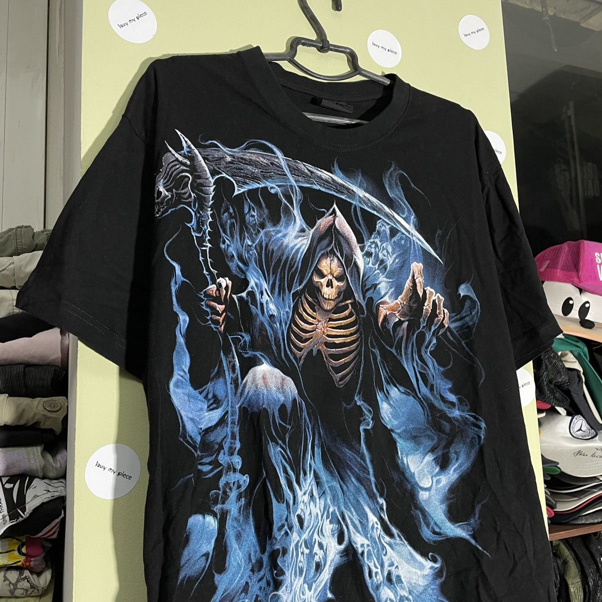 Vintage Vintage Y2K Grim Reaper Graphic Tee Horror Punk Aesthetic L Size US L / EU 52-54 / 3 - 5 Thumbnail